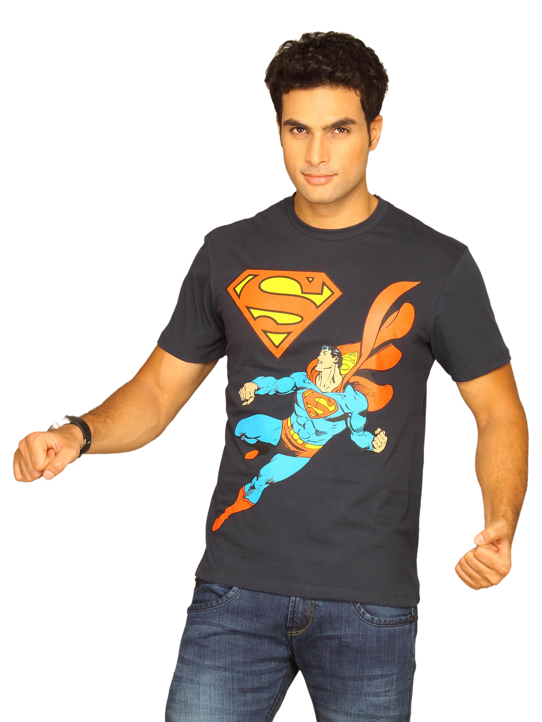 Superman Men's Action Navy T-shirt
