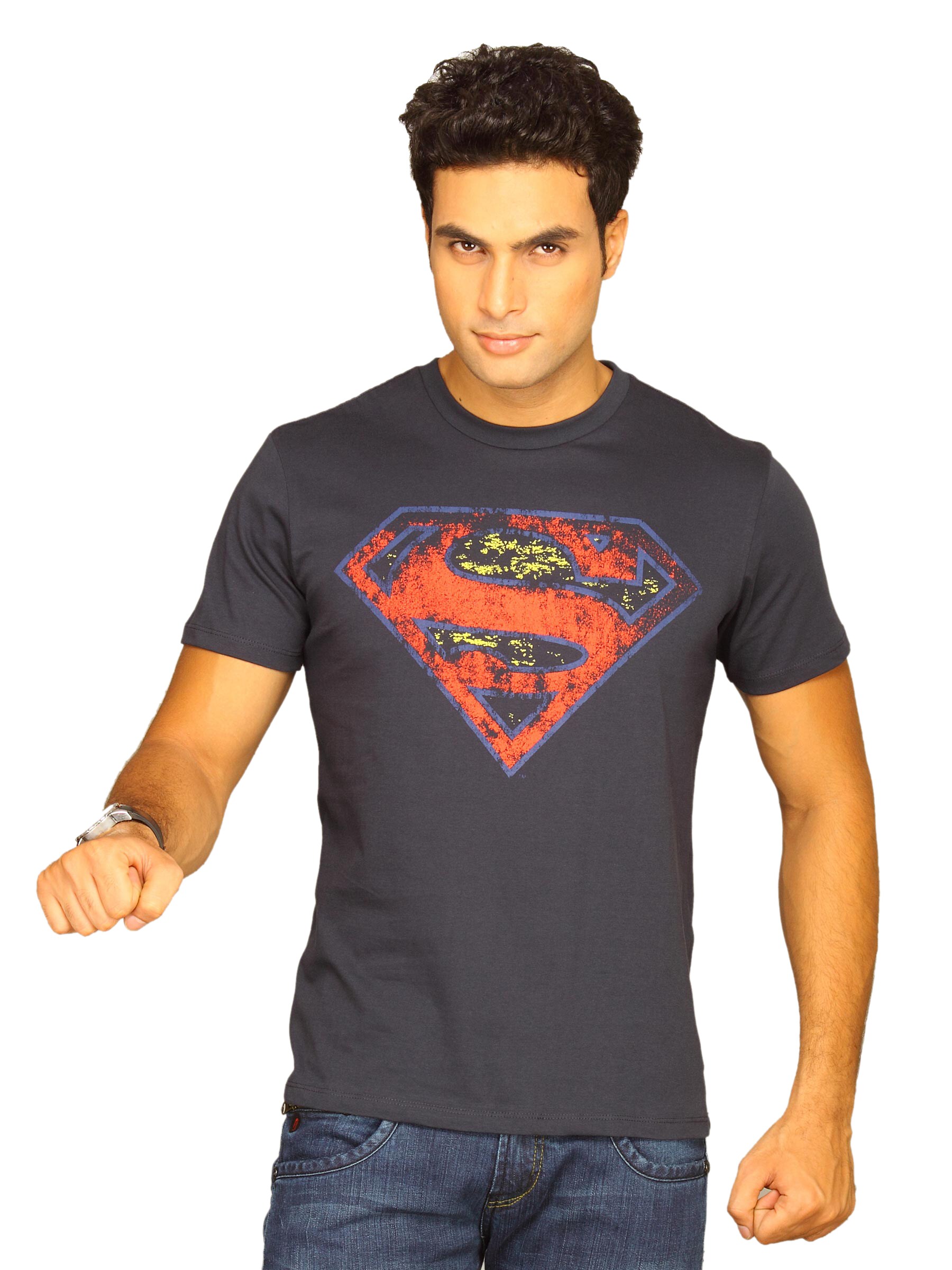 Superman Men's Superman Inside Navy T-shirt