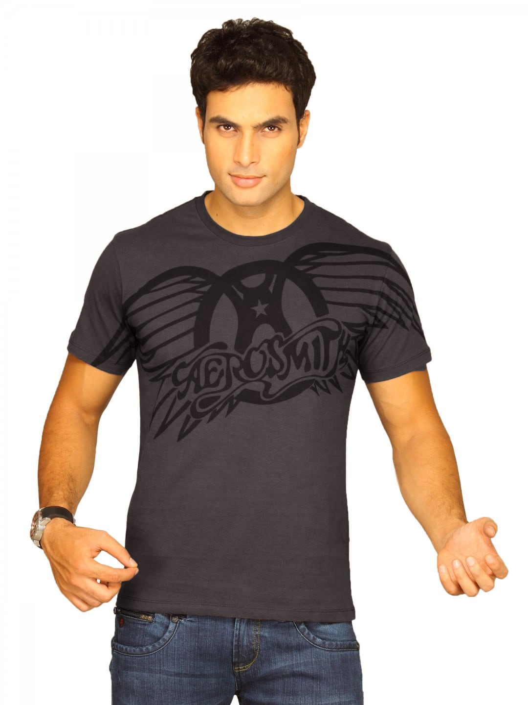 Aerosmith Men's Got My Wings Dark Grey T-shirt
