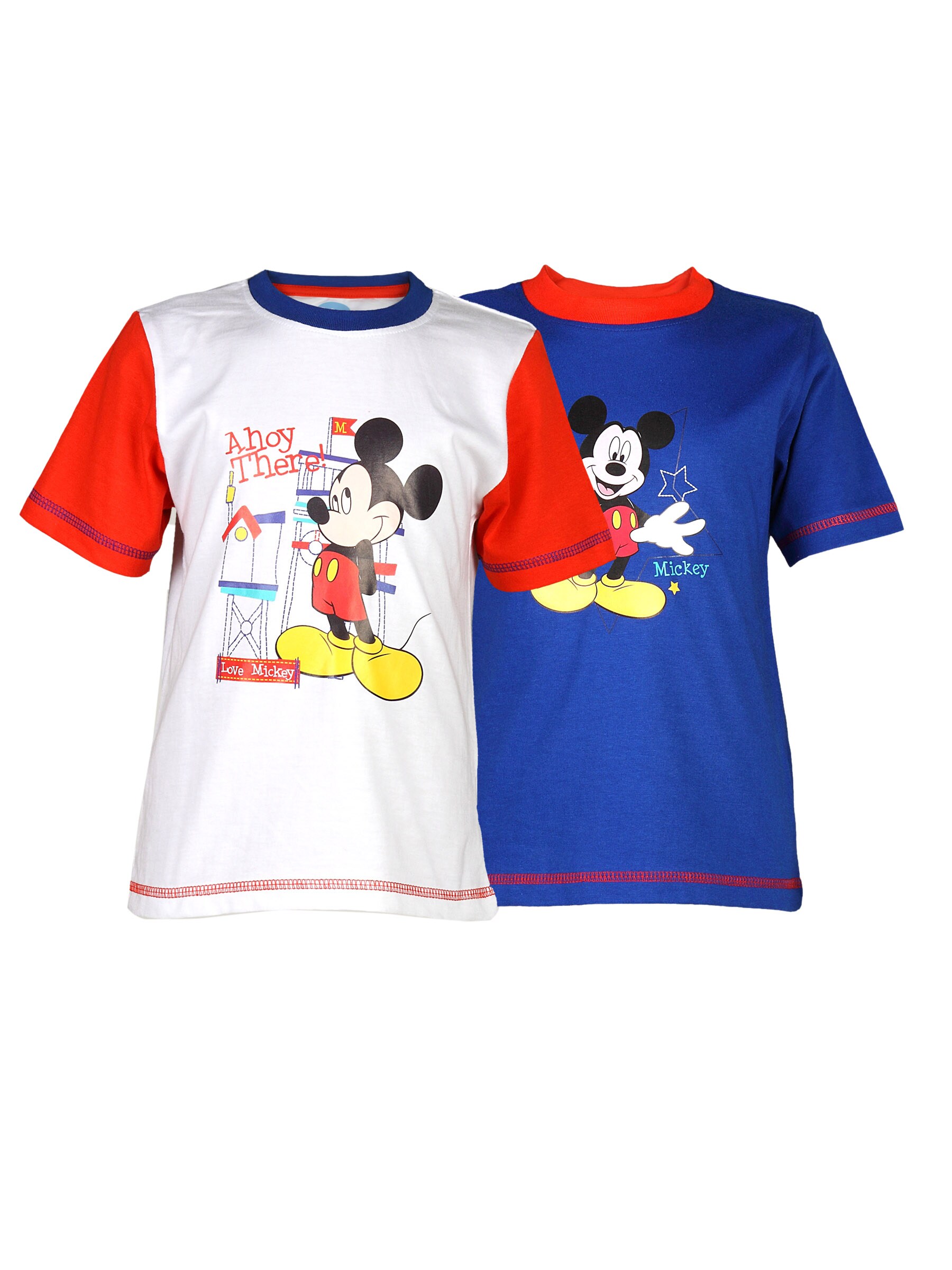 Disney Kids Boy's White Mickey Abhoy Red Set of 2 Kidswear