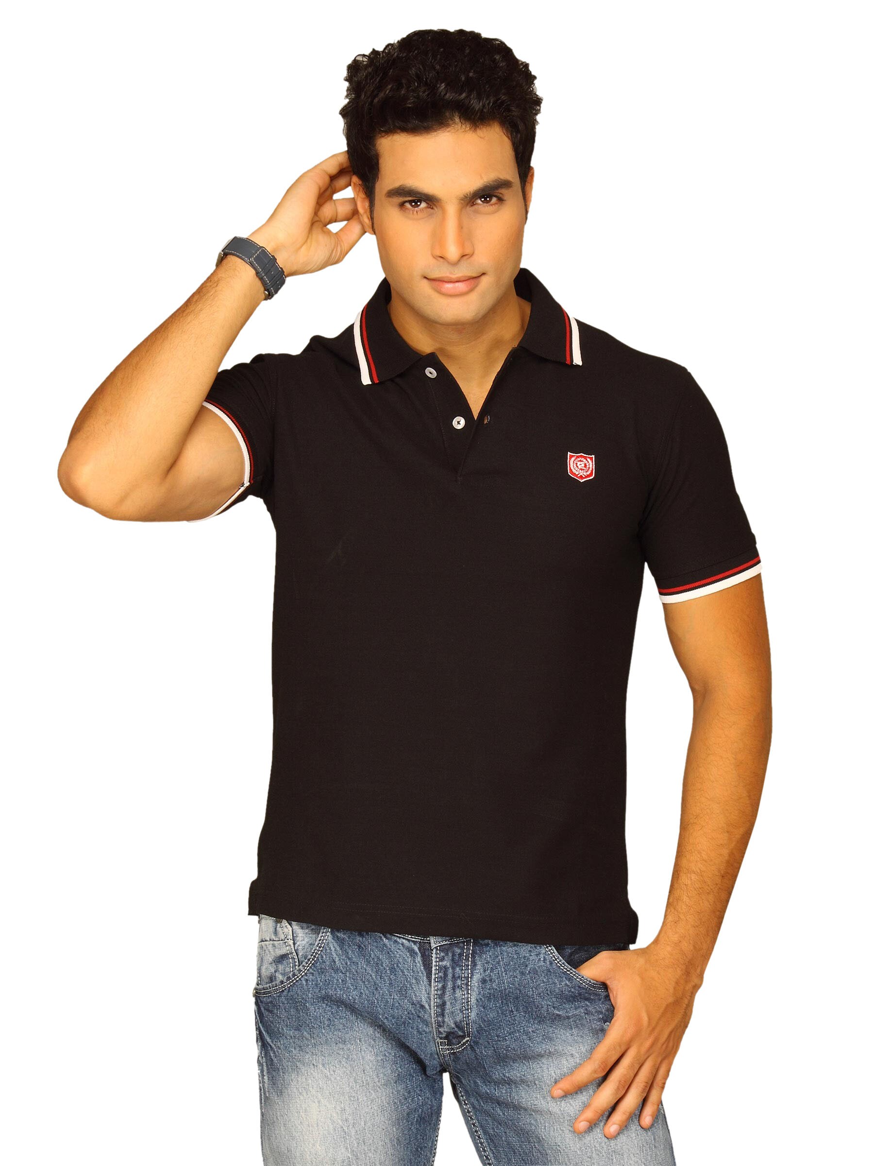 Classic Polo Men's Cari Black Polo T-shirt