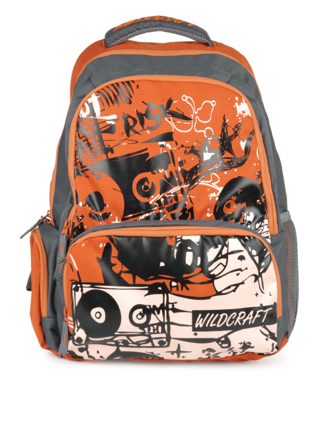 Wildcraft Unisex Orange & Grey Printed Laptop Backpack