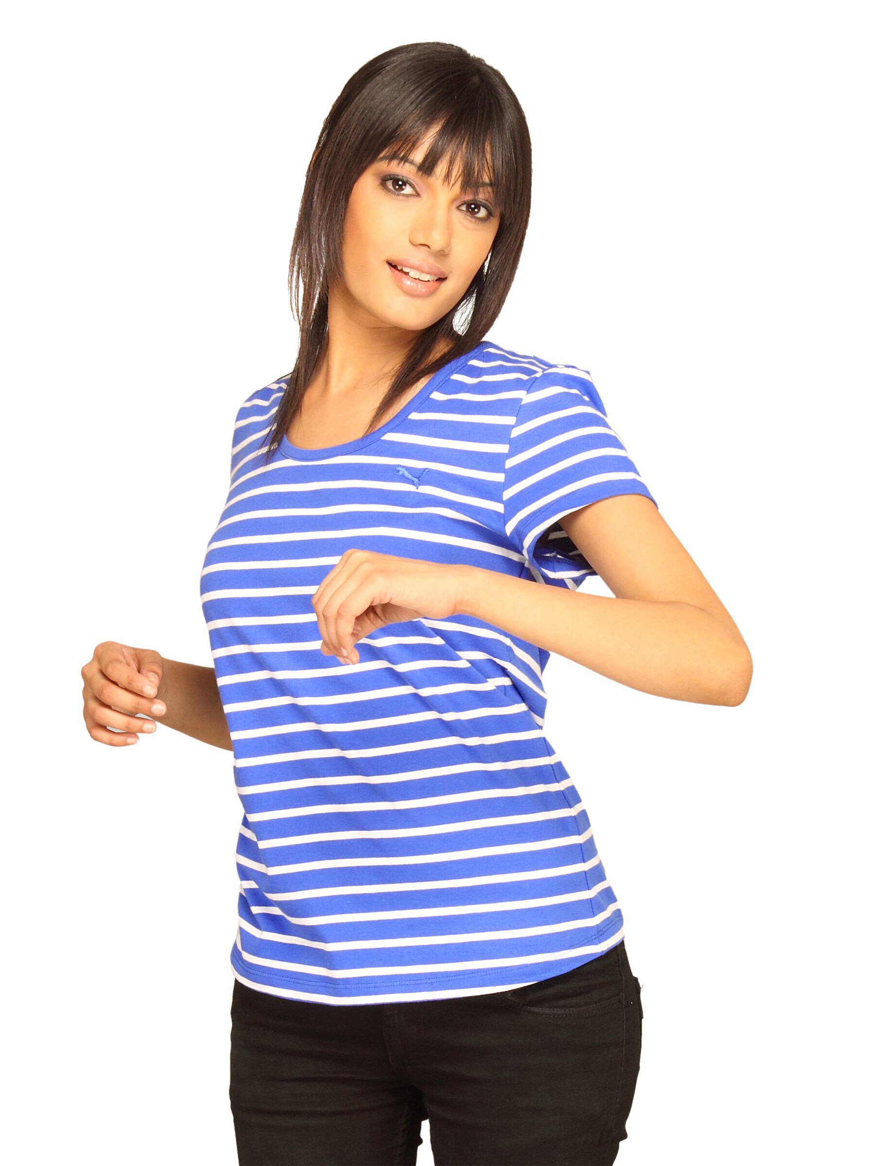 Puma Women's Ess Striped Blue T-shirt