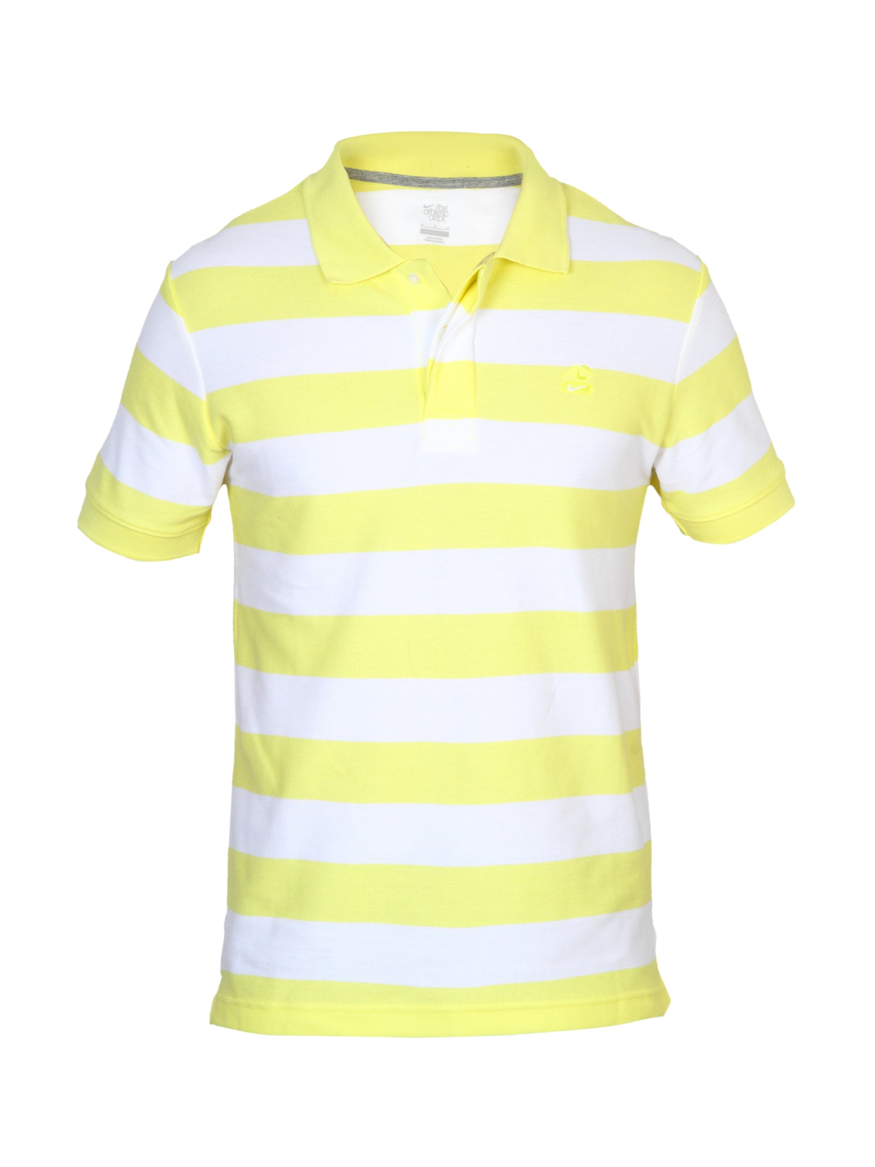 Nike Men's Club Pique Polo Med Yellow White T-shirt