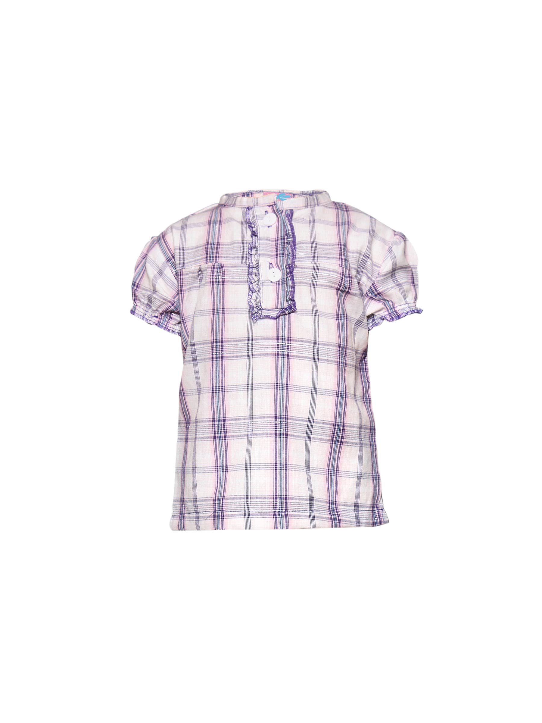 Ant Kids Girl's Check Top Purple Kidswear