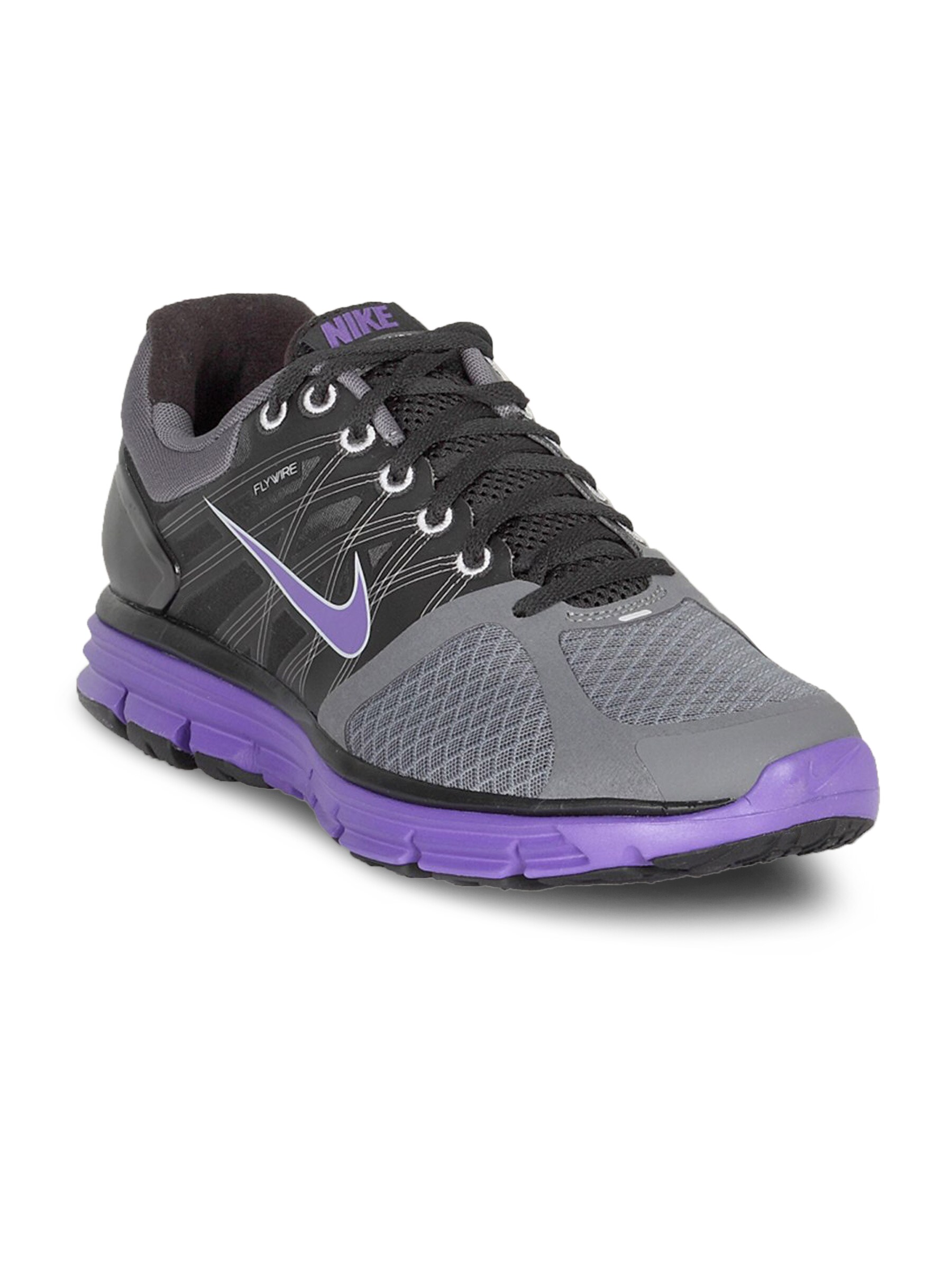 Nike Men's Lunar Glide Grey Black Purple Shoe