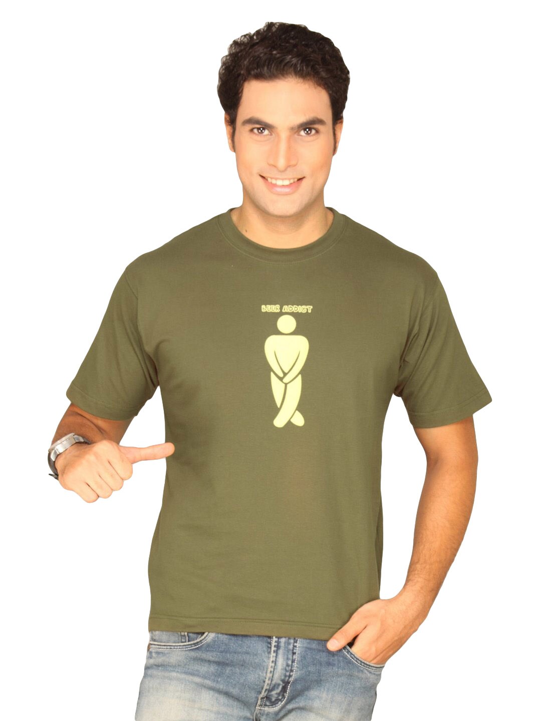 Tantra Men's Beer Addict Green T-shirt