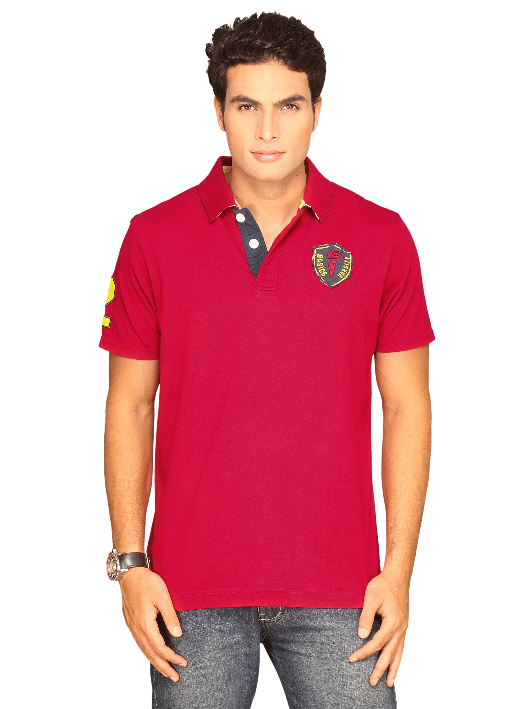 Basics Men Red Varsity T-shirt