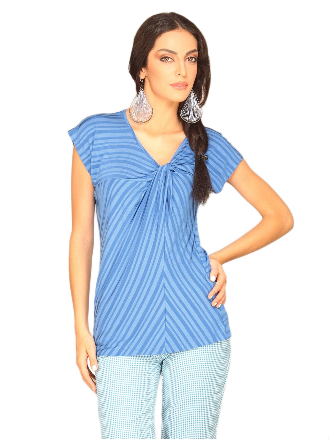 Jealous 21 Women V Neck Blue Party Top