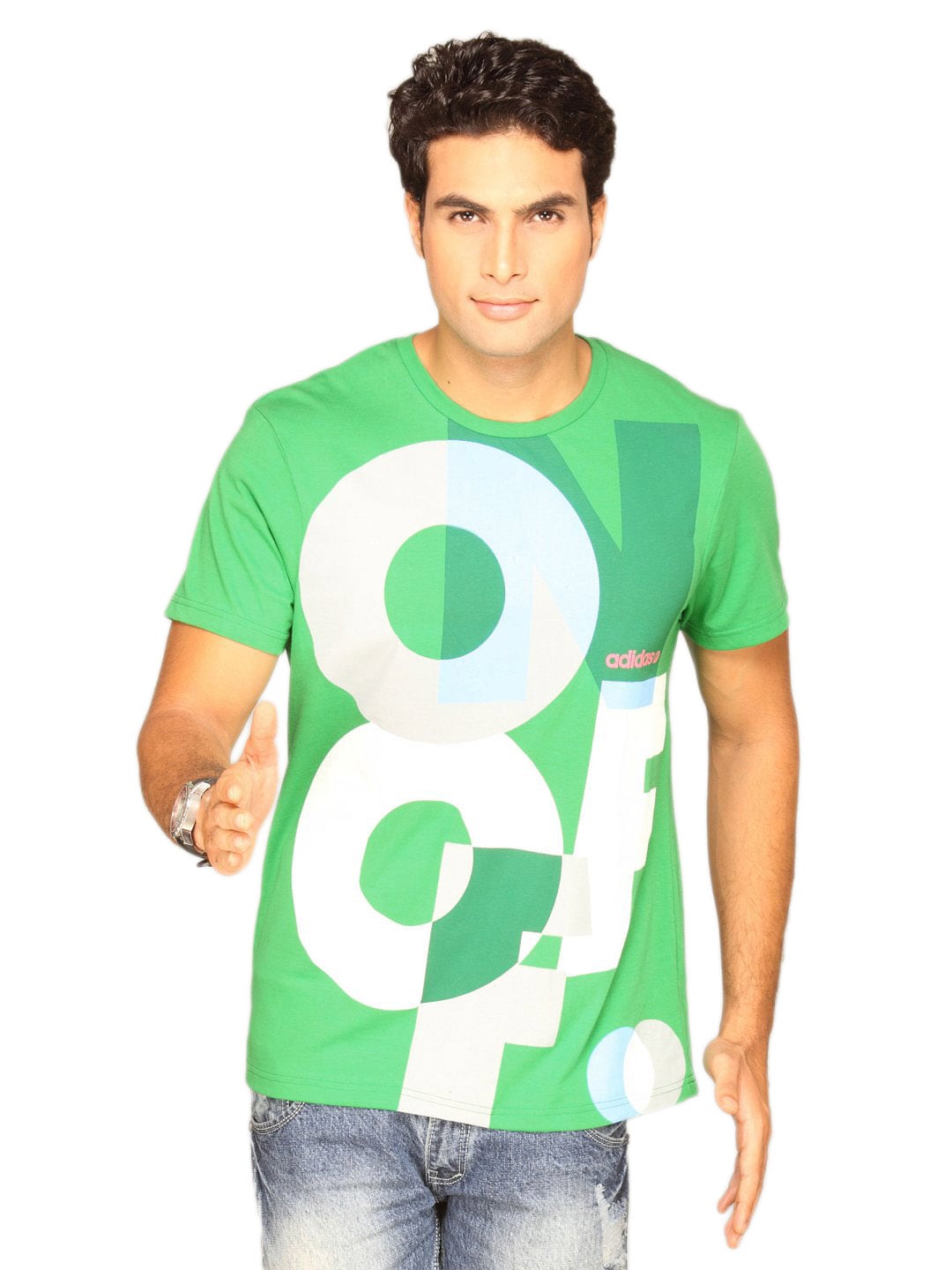 ADIDAS Men's Prt Green T-shirt