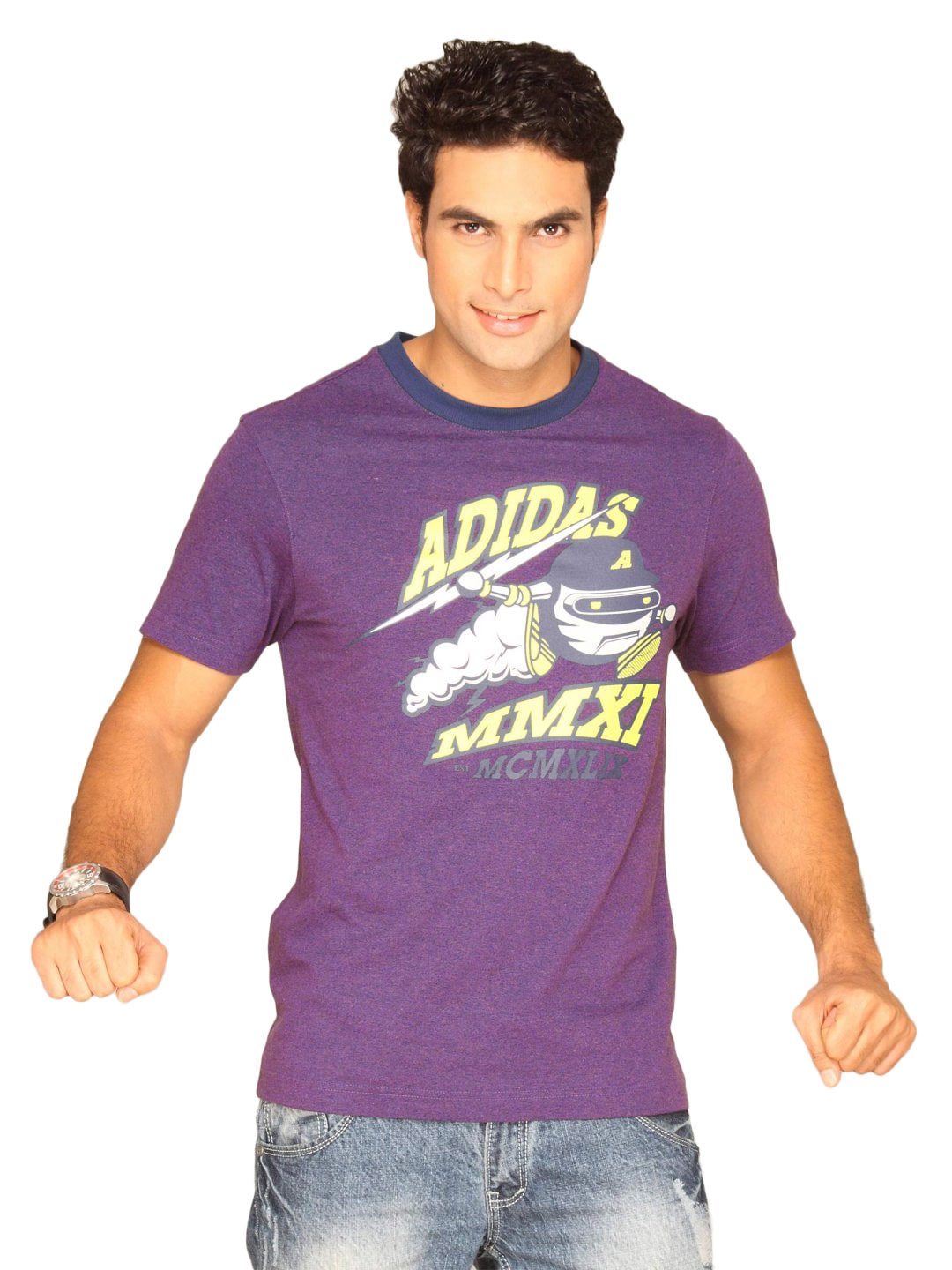 ADIDAS Men's Prt Purple T-shirt