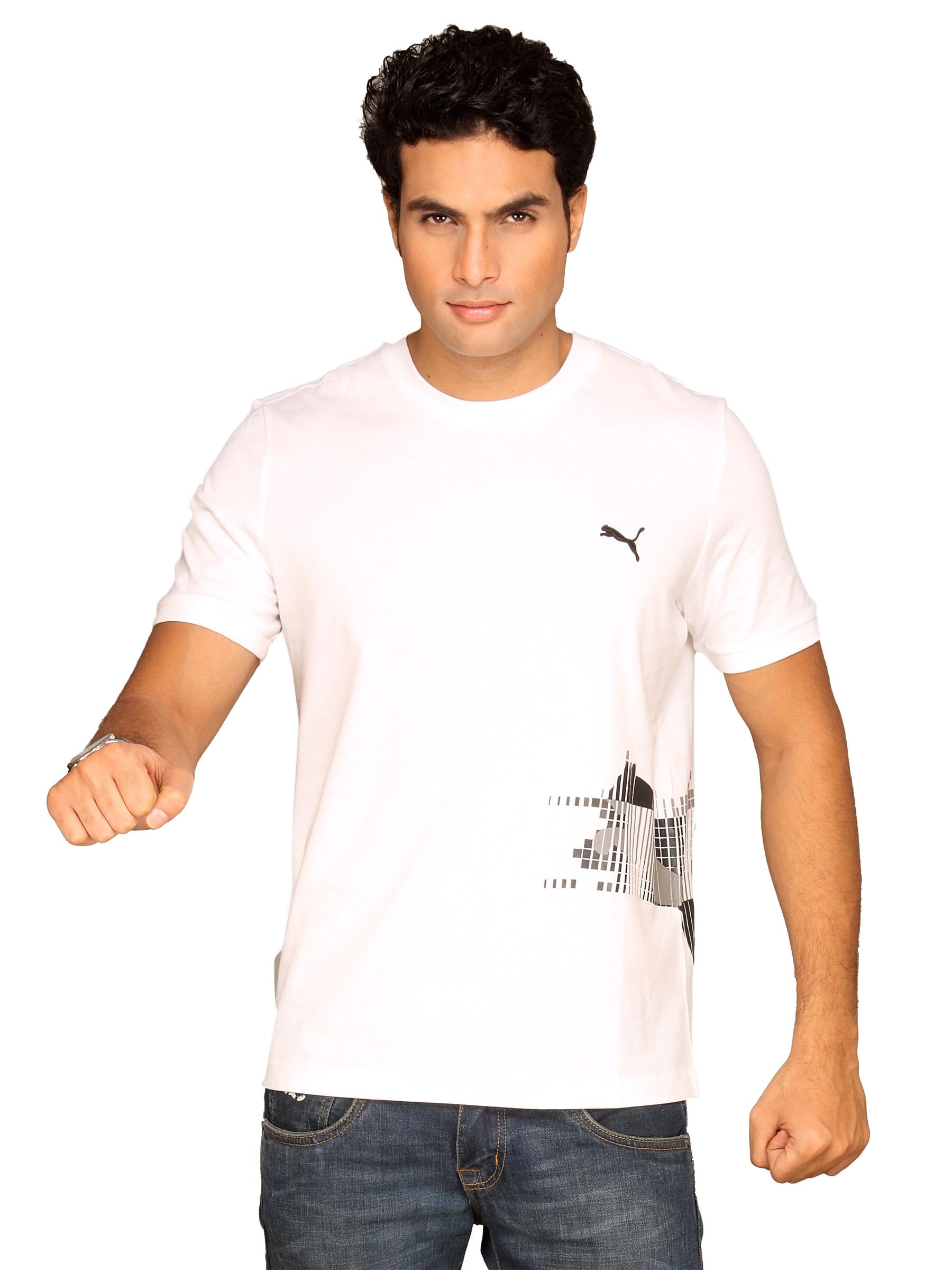Puma Men's Summer Graphic White Black T-shirt