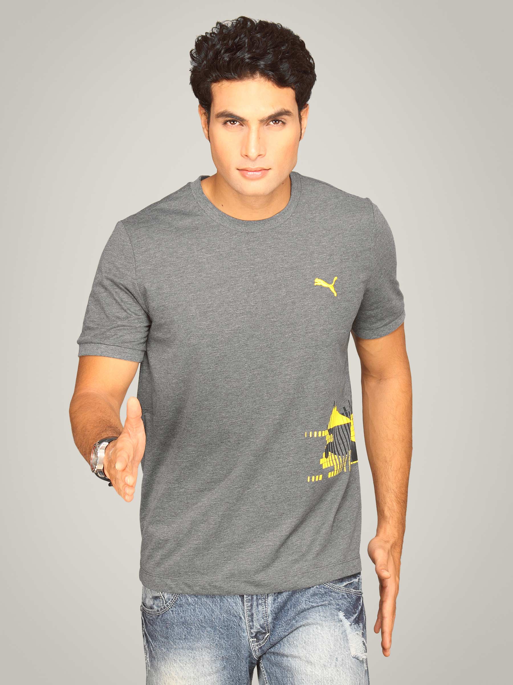 Puma Men's Summer Graphic Charcoal T-shirt