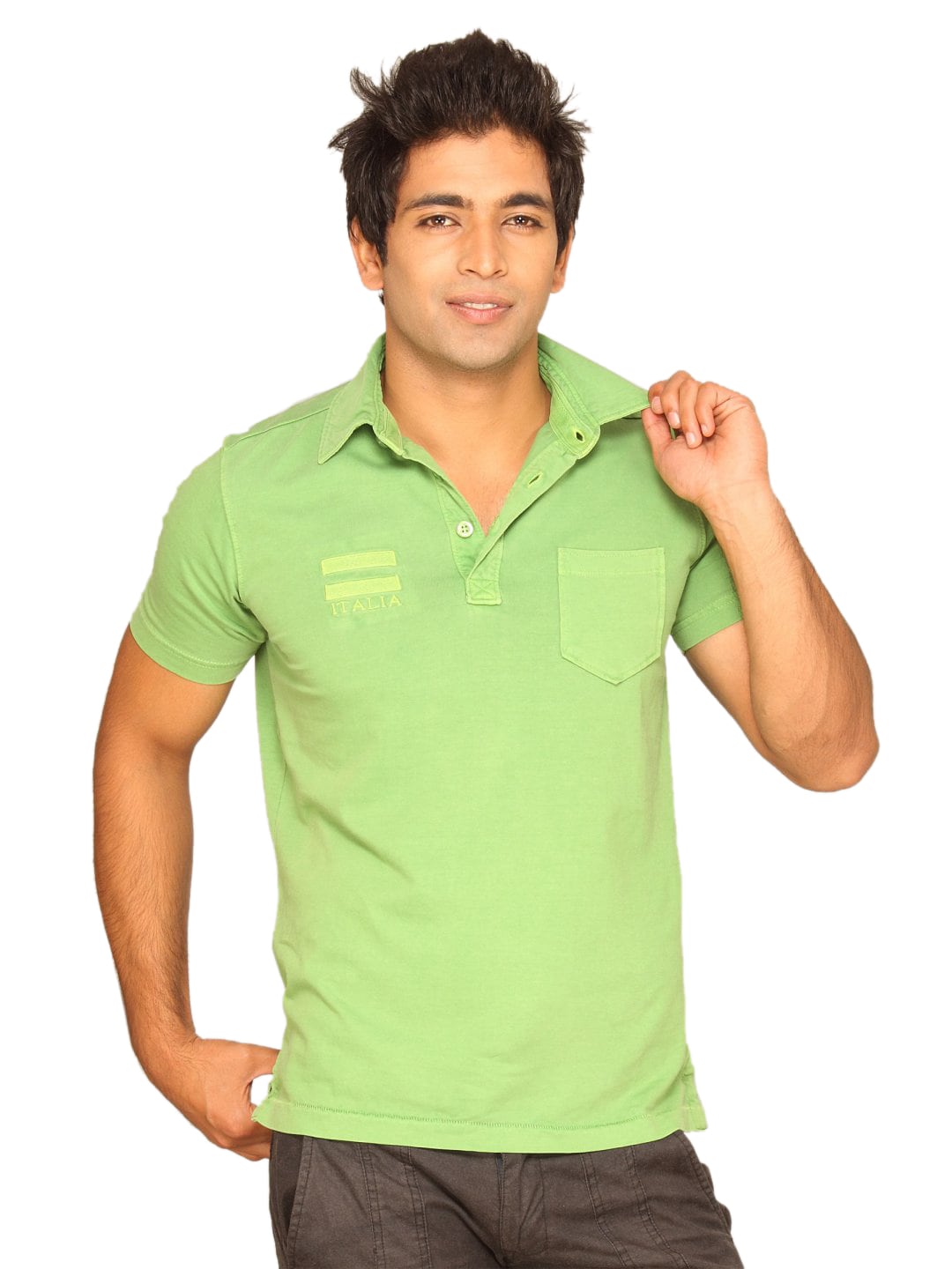 UCB Men's Garment Dyed Green T-shirt