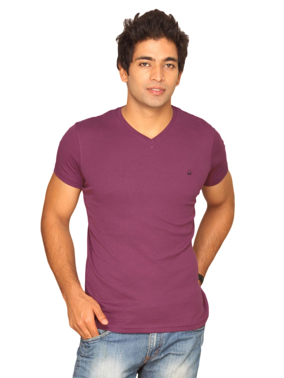 UCB Men's Benetton Logo Purple T-shirt