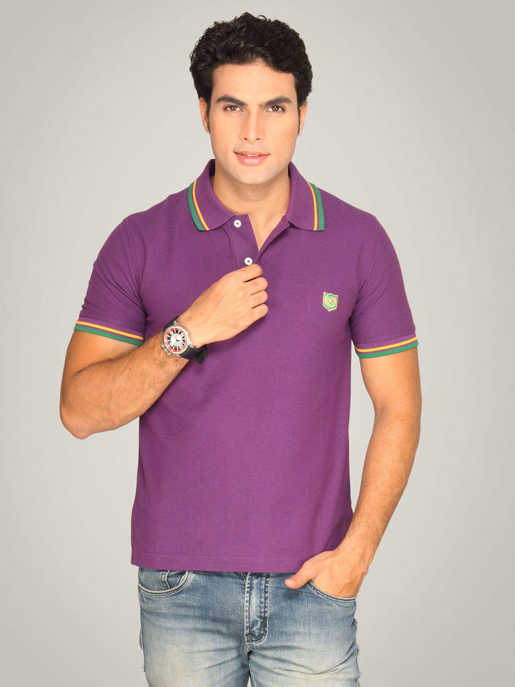Classic Polo Men's Swiss Purple T-shirt