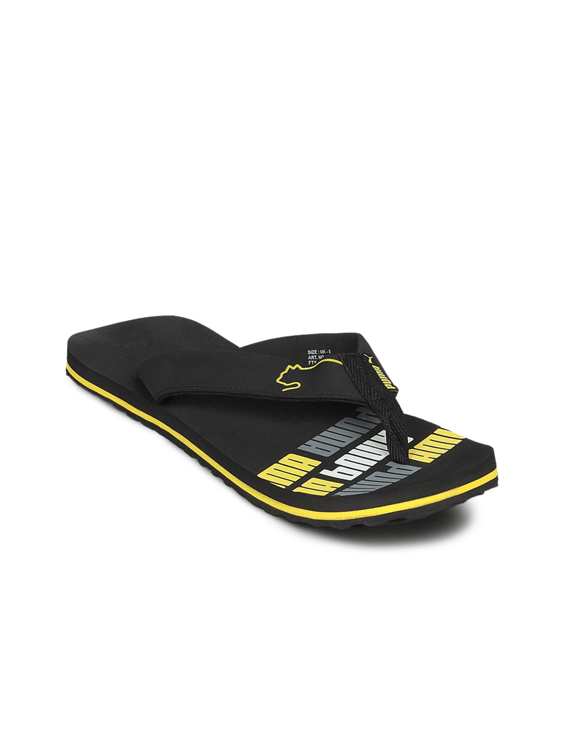 Puma Unisex Issac Black Yellow Flip Flop