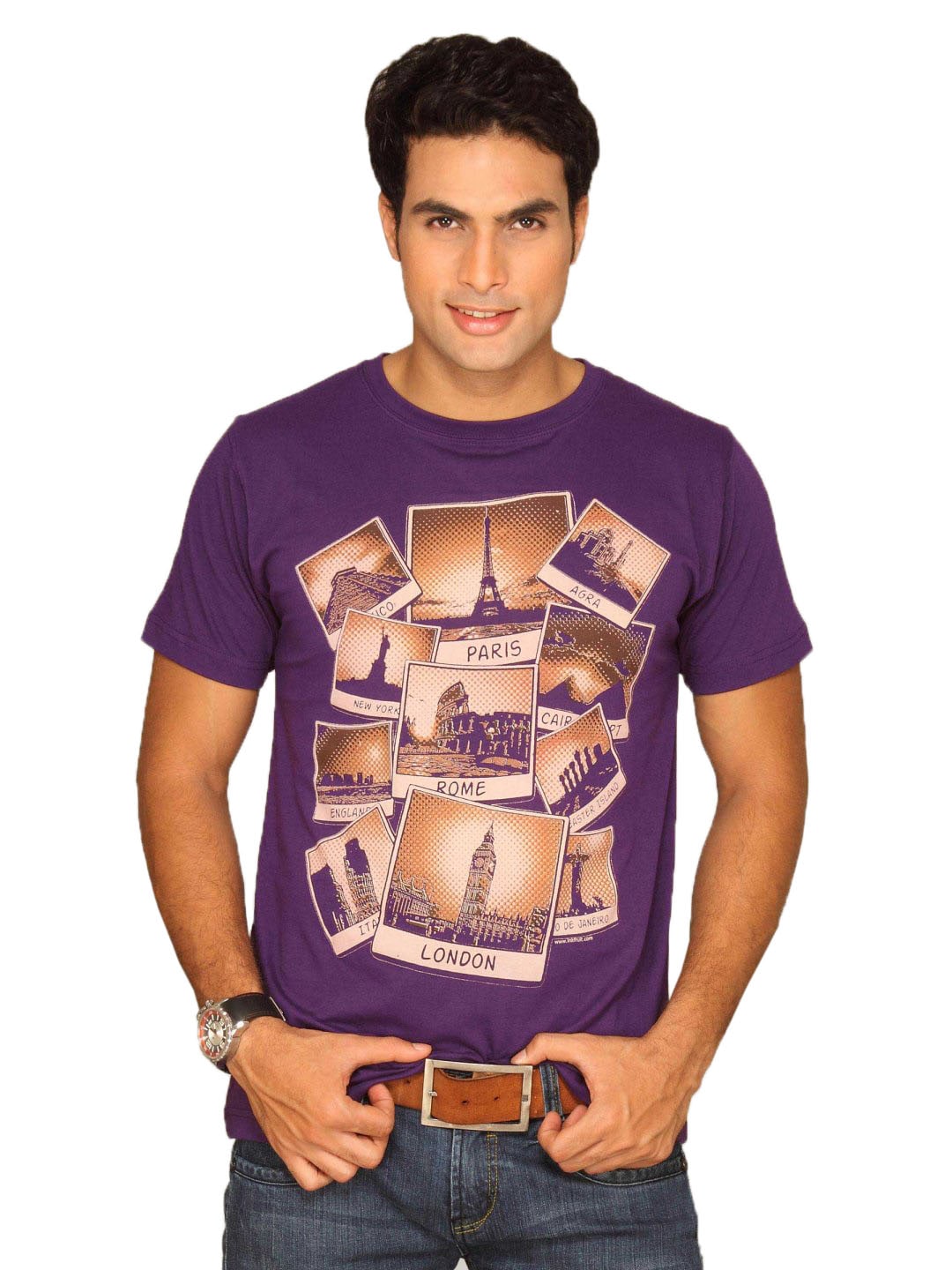 Inkfruit Men's Mementos Of A Travel Purple T-shirt