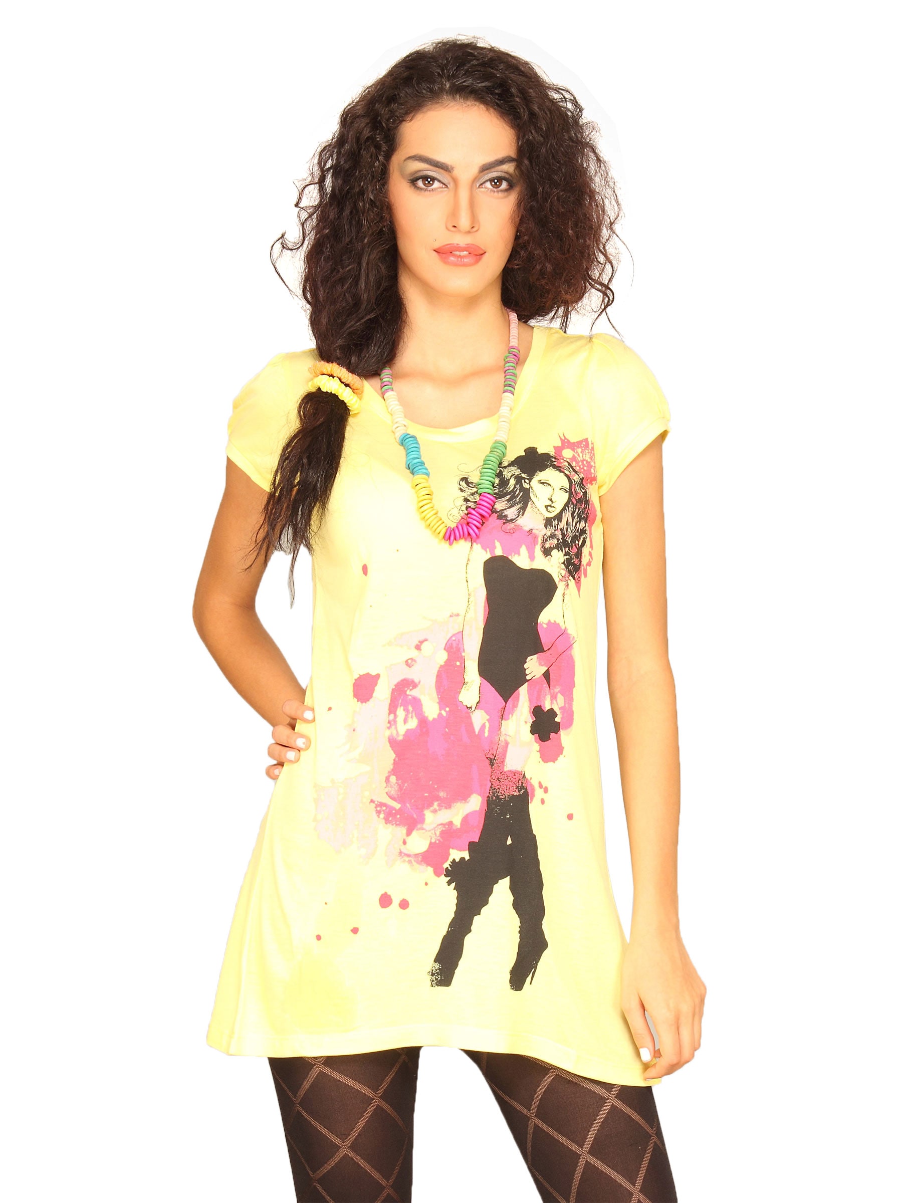 UCB Women's Pleat At Back Yellow T-shirt