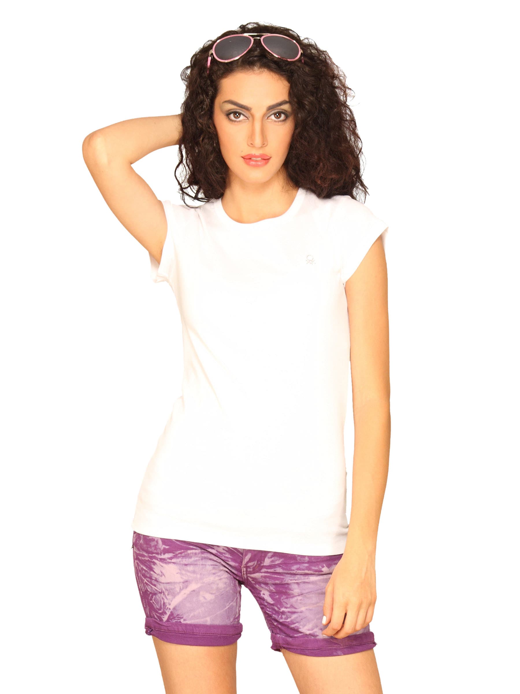 UCB Women's Basic Round Neck White T-shirt