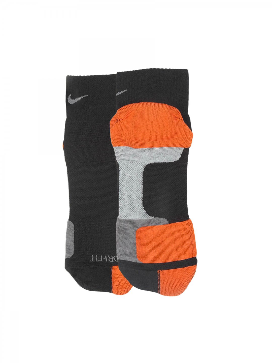 Nike Men's Elite Run Cus Black Orange Socks