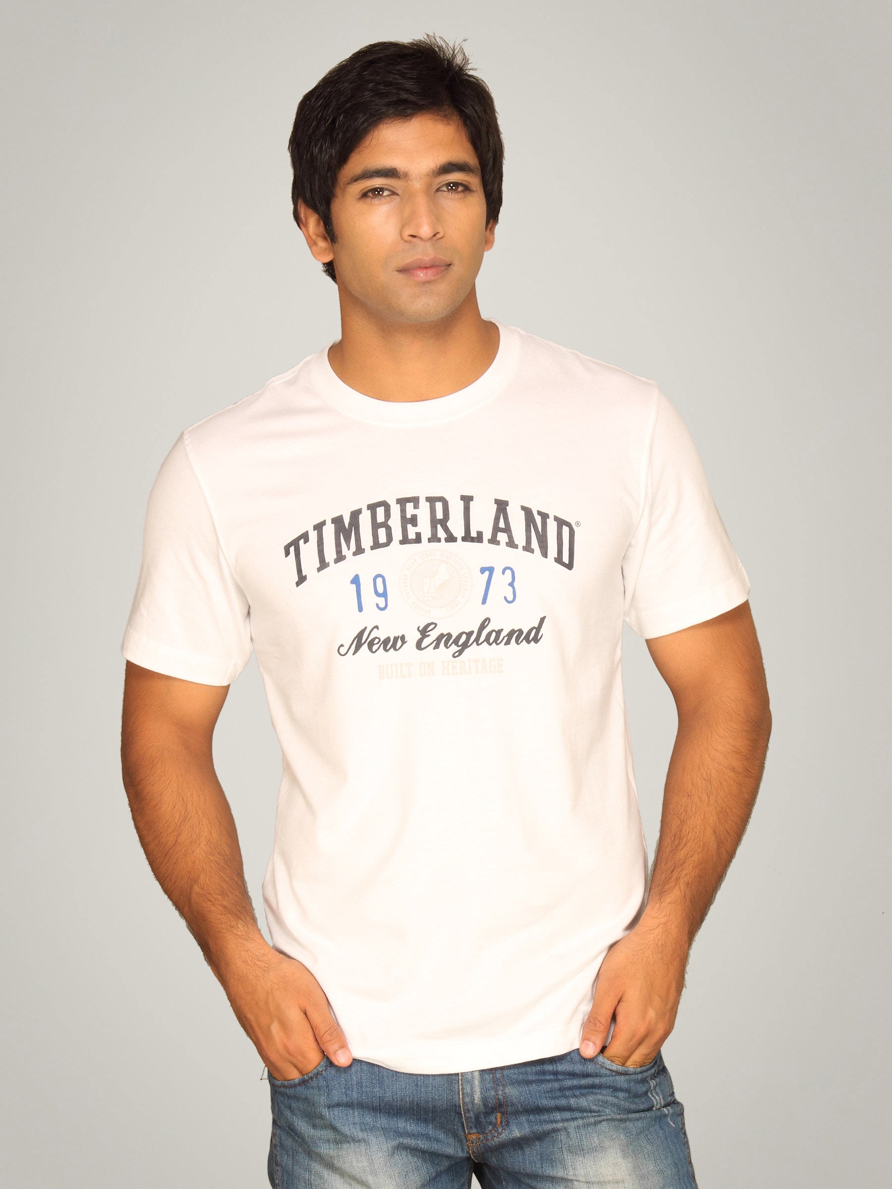 Timberland Men's Linear Logo White T-shirt