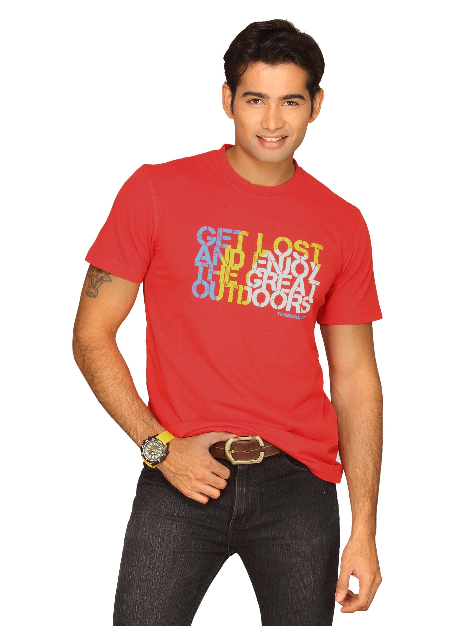 Timberland Men's Eclectic Red T-shirt