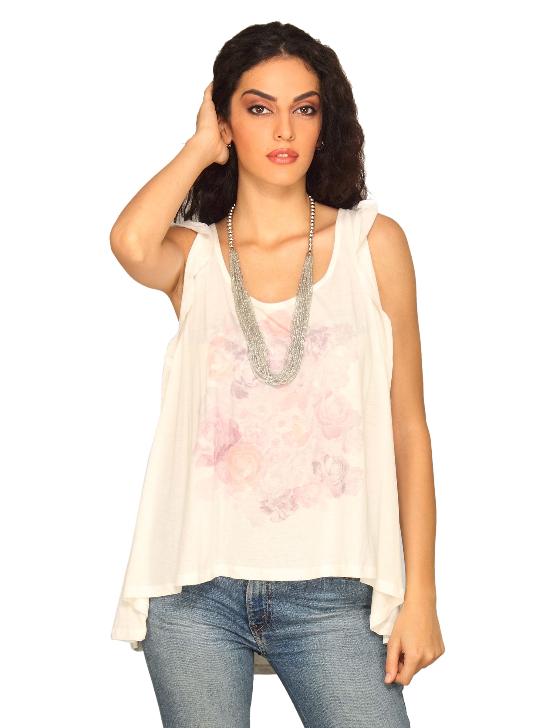 Forever New Women Ivory Printed White Top