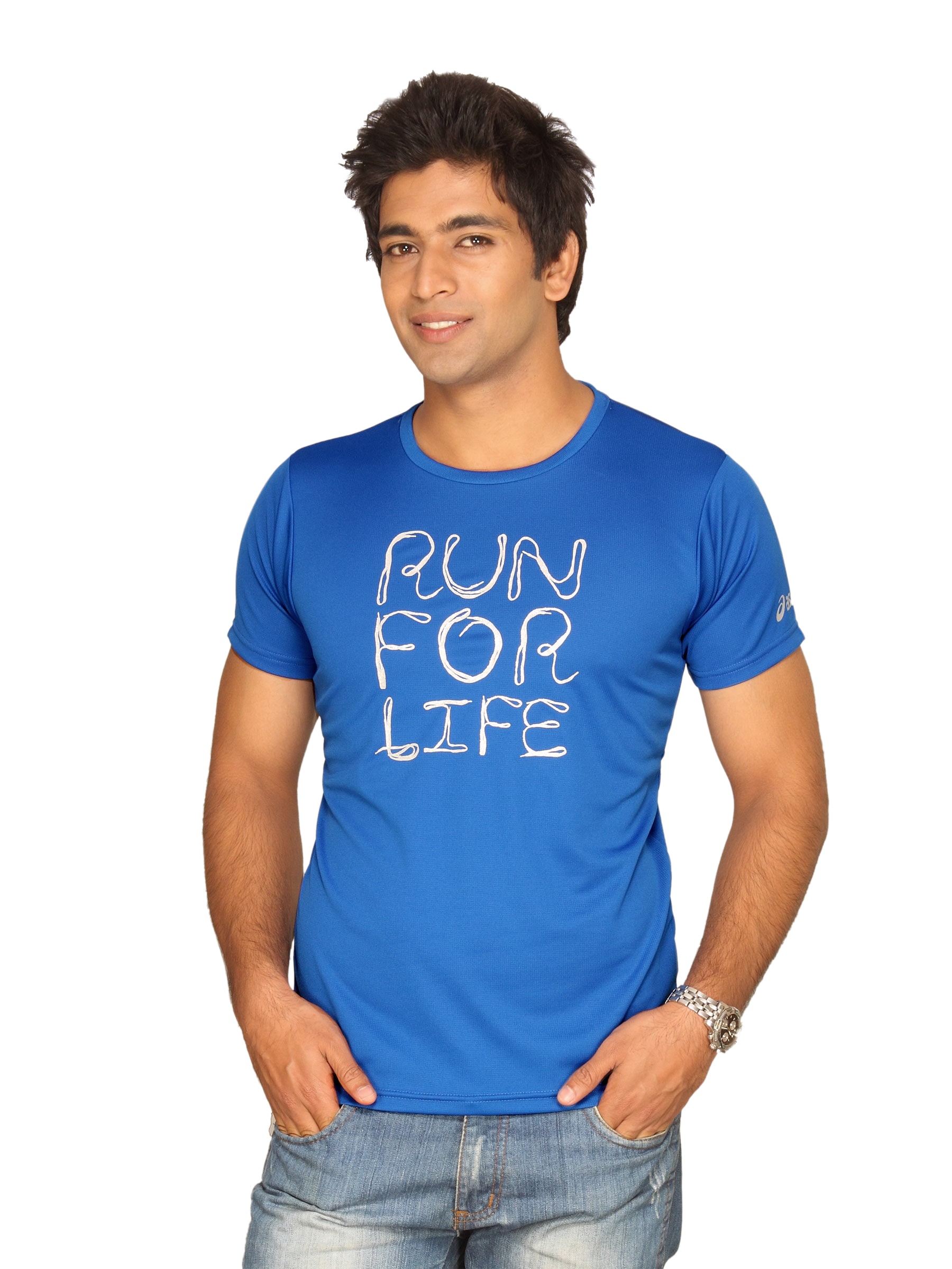 Asics Men's Running Graphic Blue T-shirt