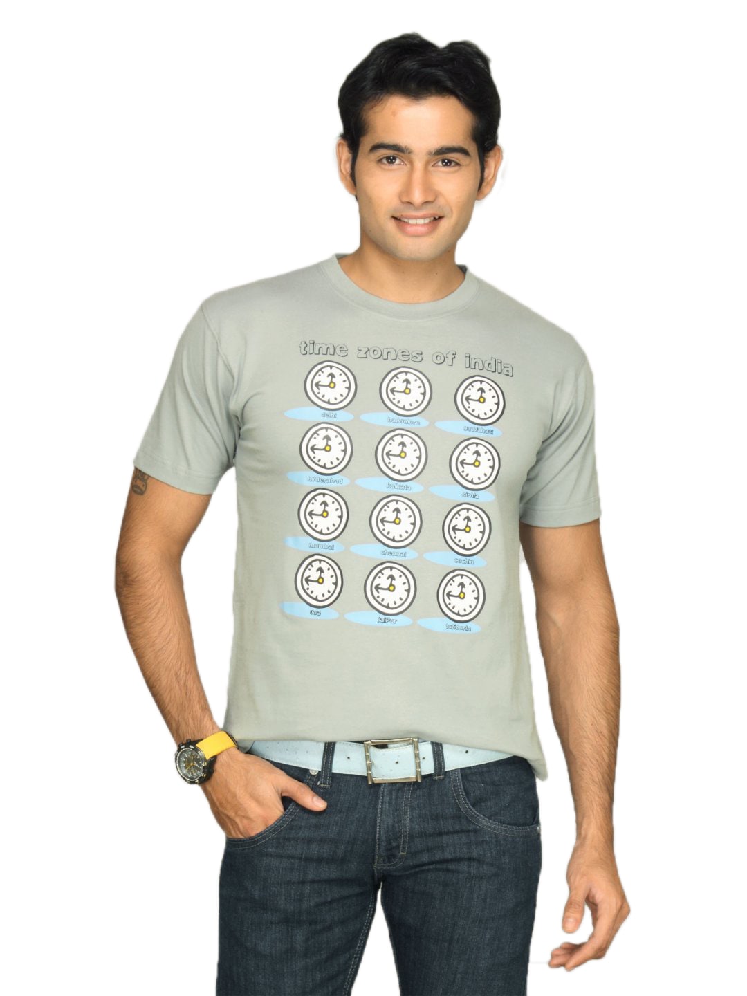 Tantra Men's Time Zone Grey T-shirt