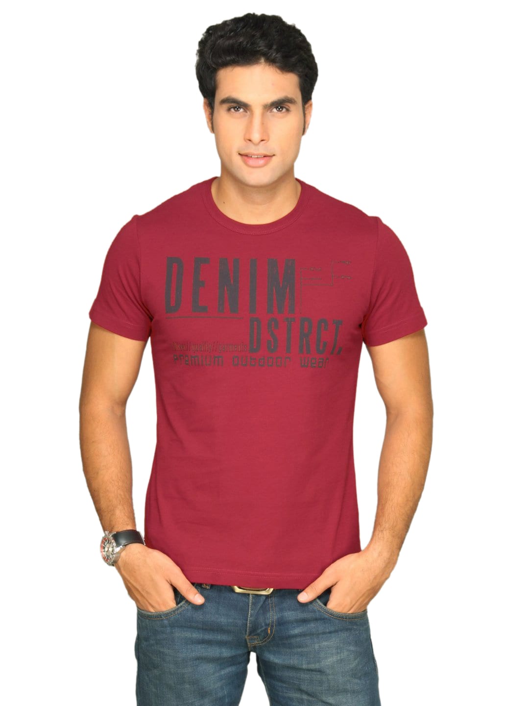 s.Oliver Men's Denim Dstrct Red T-shirt