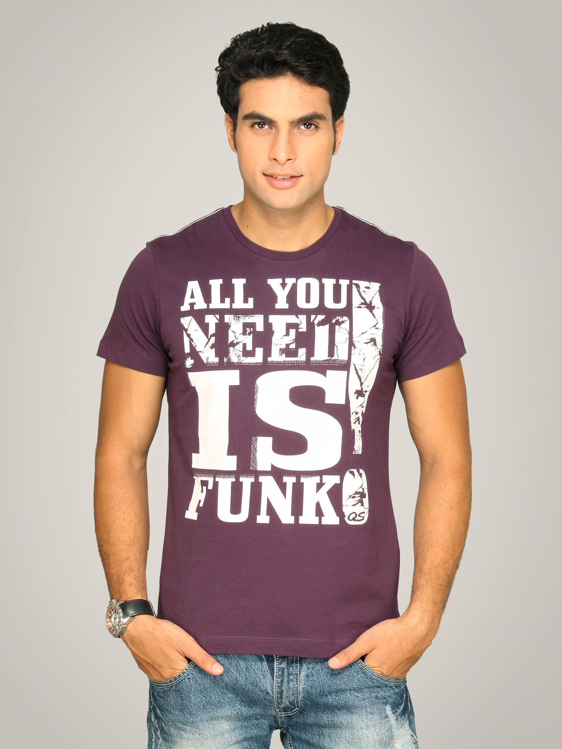 s.Oliver Men's All You Need Purple T-shirt
