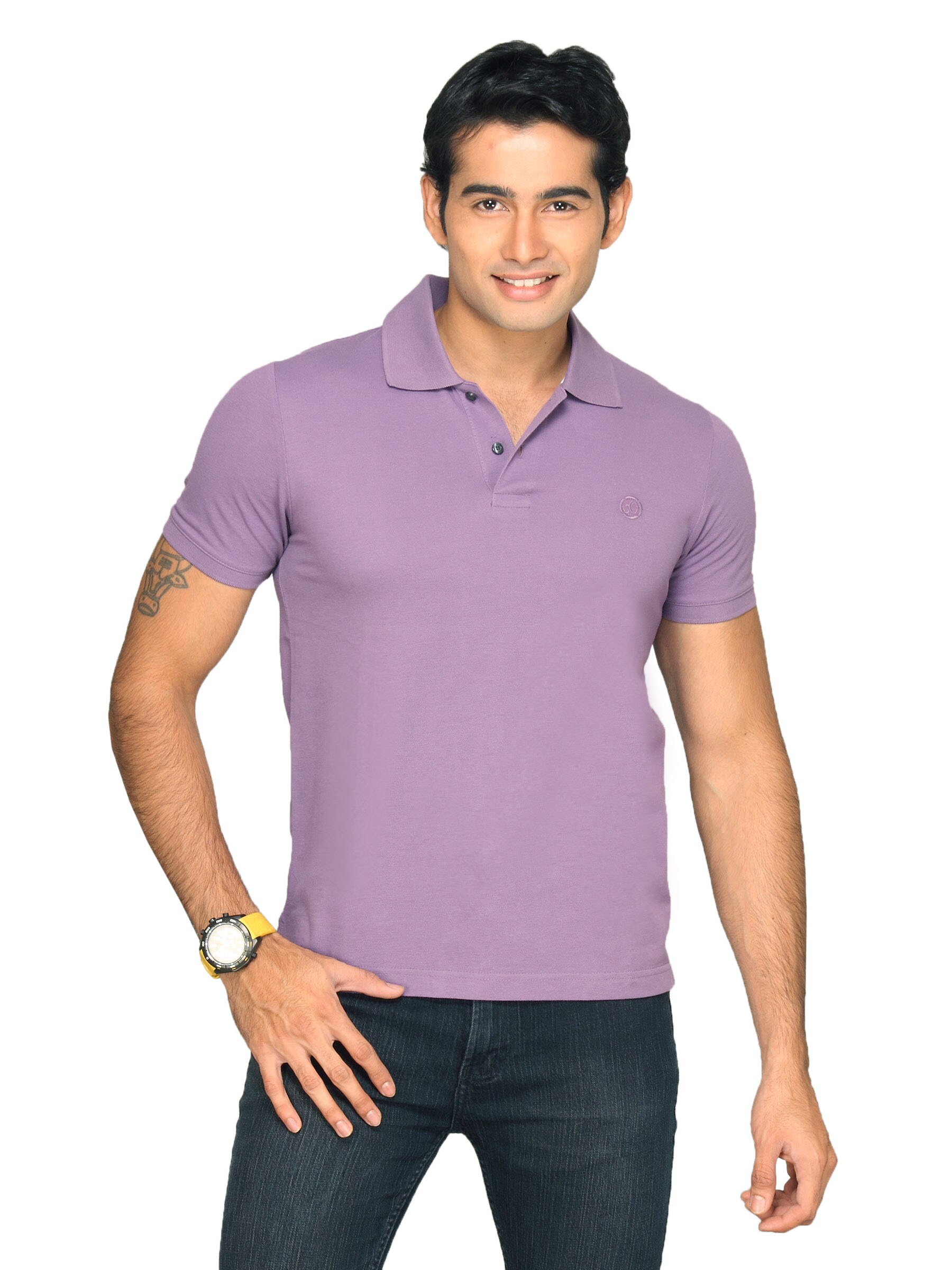 s.Oliver Men's Polo Purple T-shirt