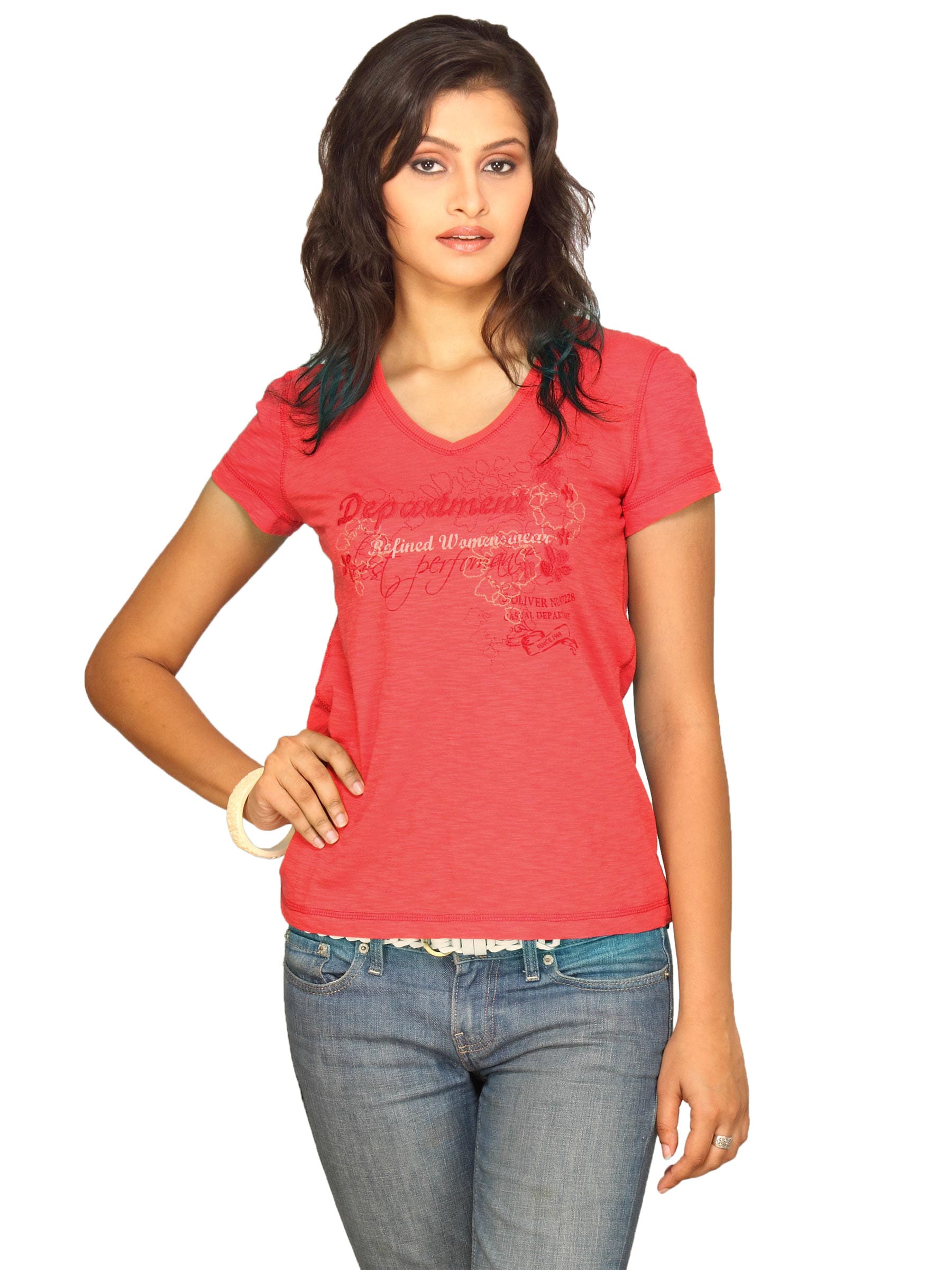 s.Oliver Women's Department Refined Red T-shirt