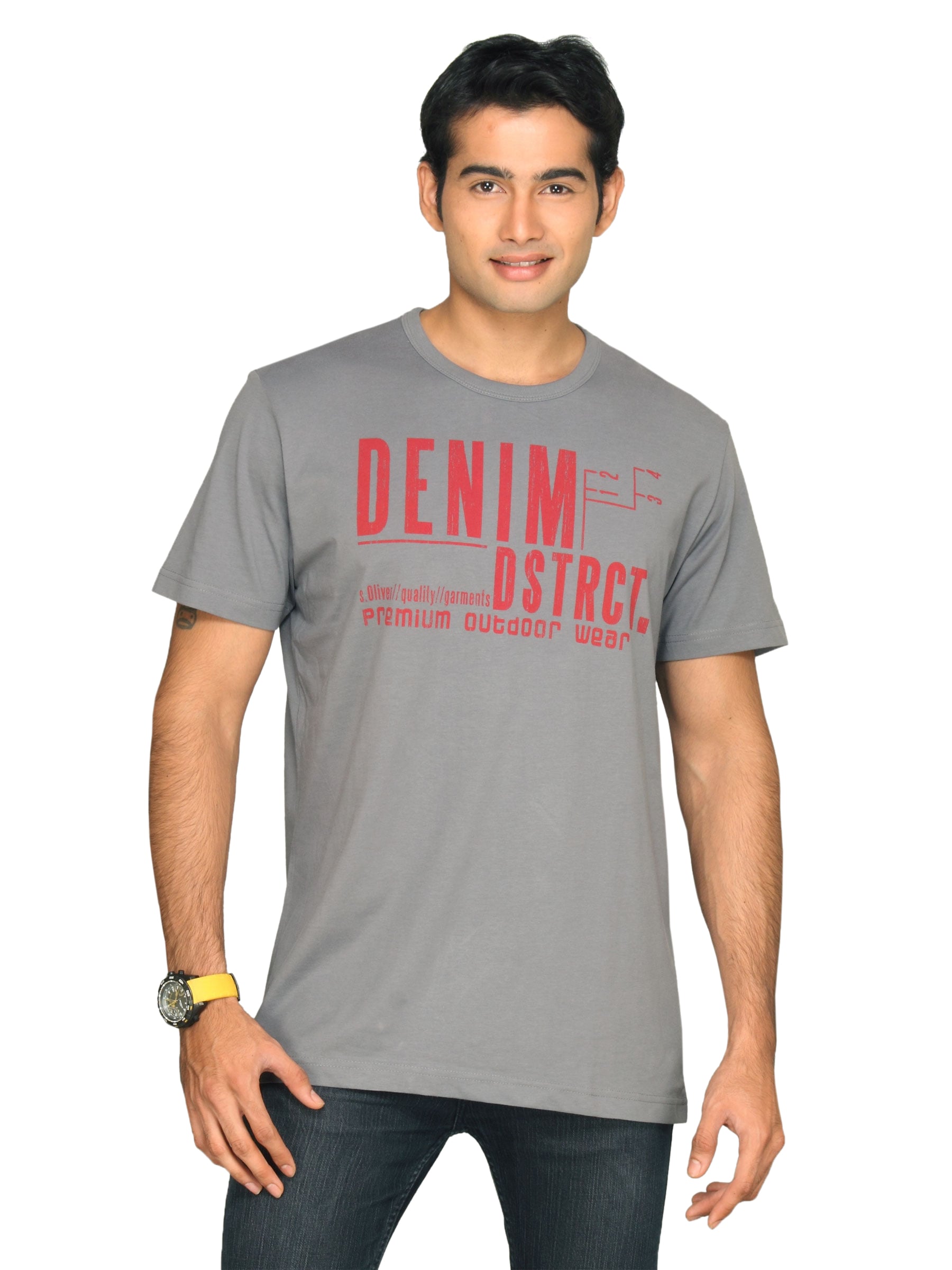 s.Oliver Men's Denim Dstrct Grey T-shirt