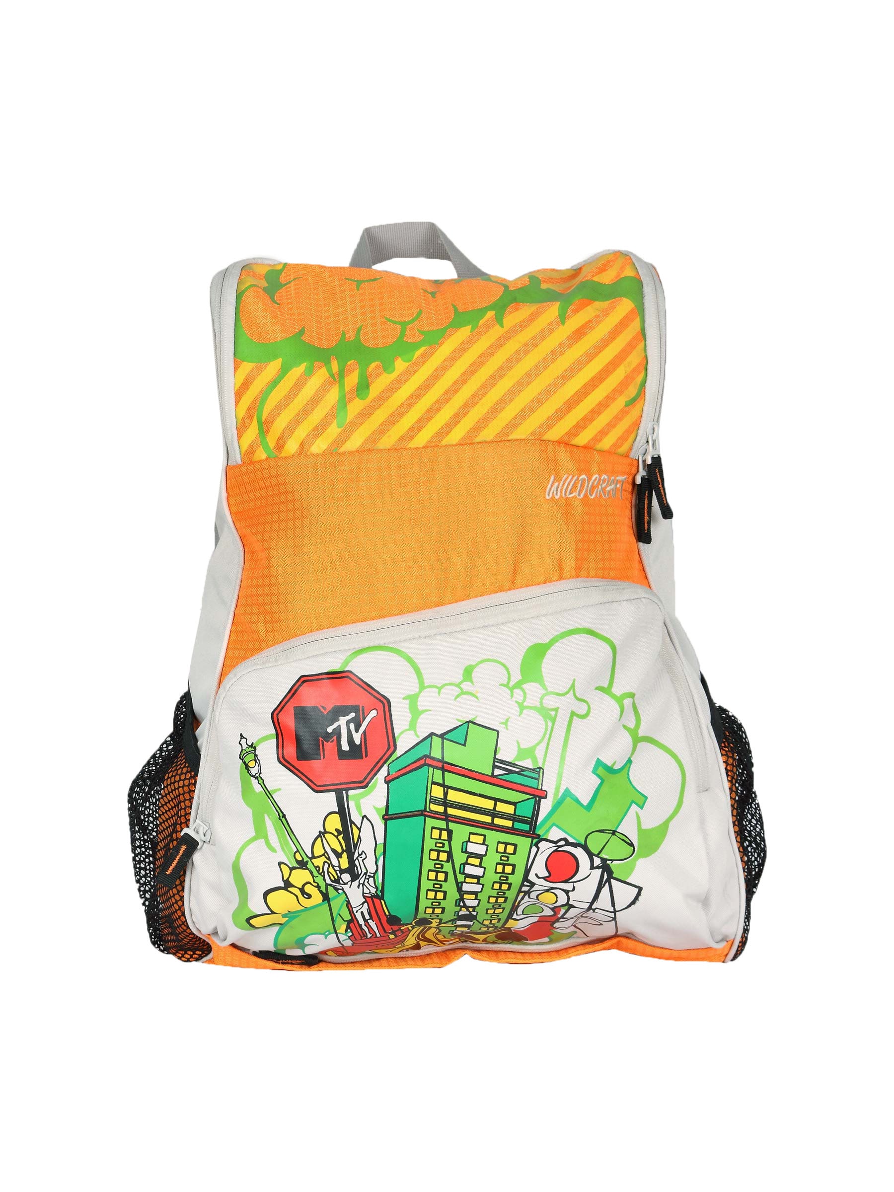 Wildcraft Unisex Orange & White Printed Backpack