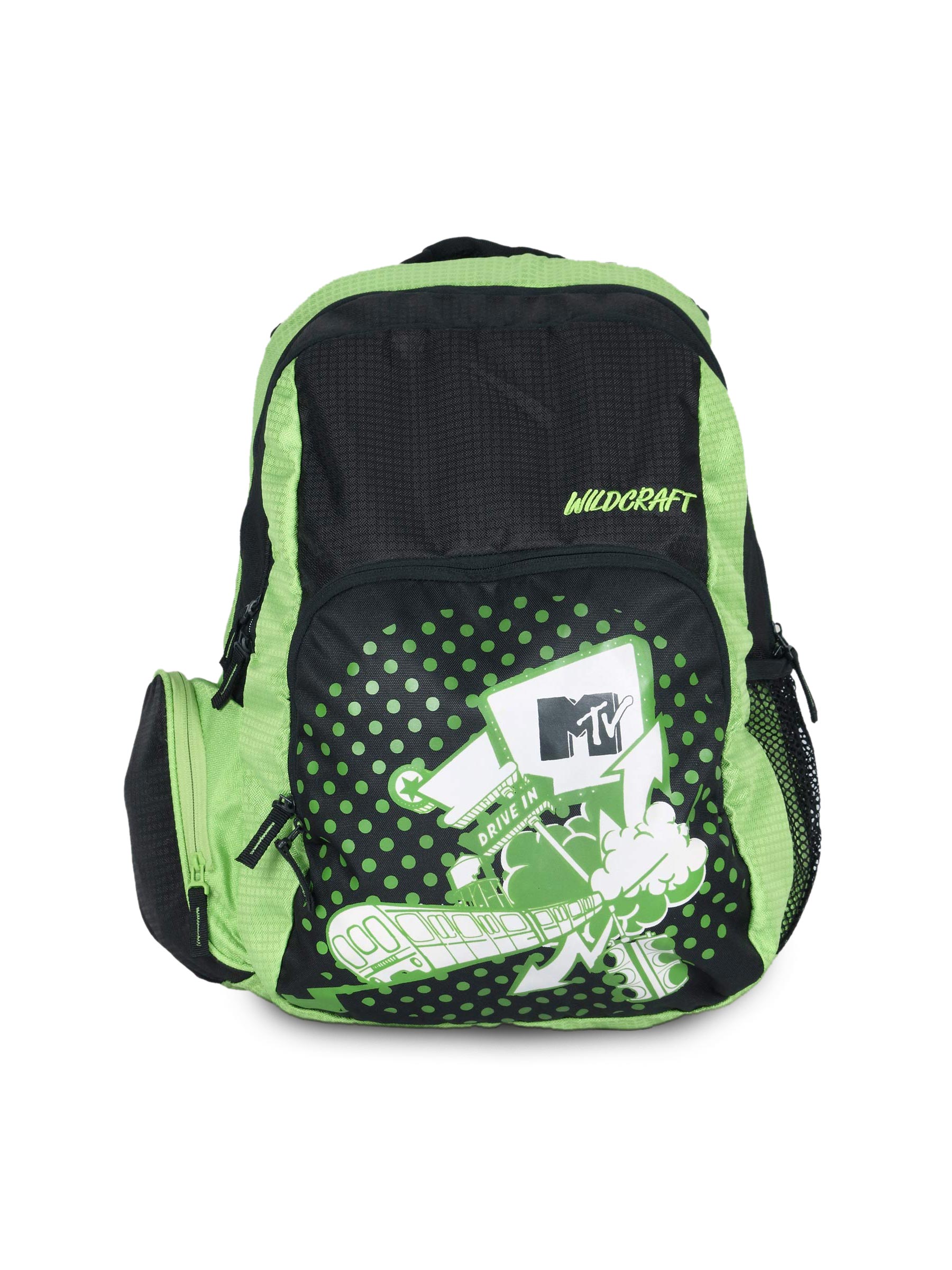 Wildcraft Unisex Black & Green Printed Laptop Backpack