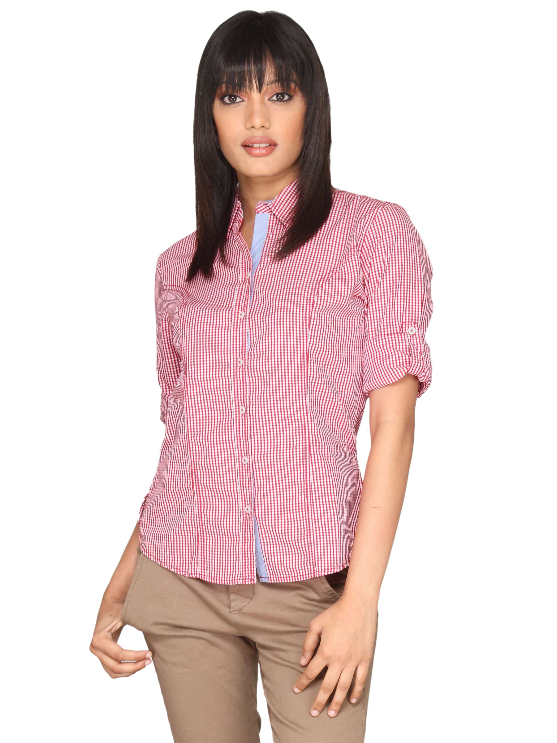 Scullers For Her Women Light Work Red Check Shirts