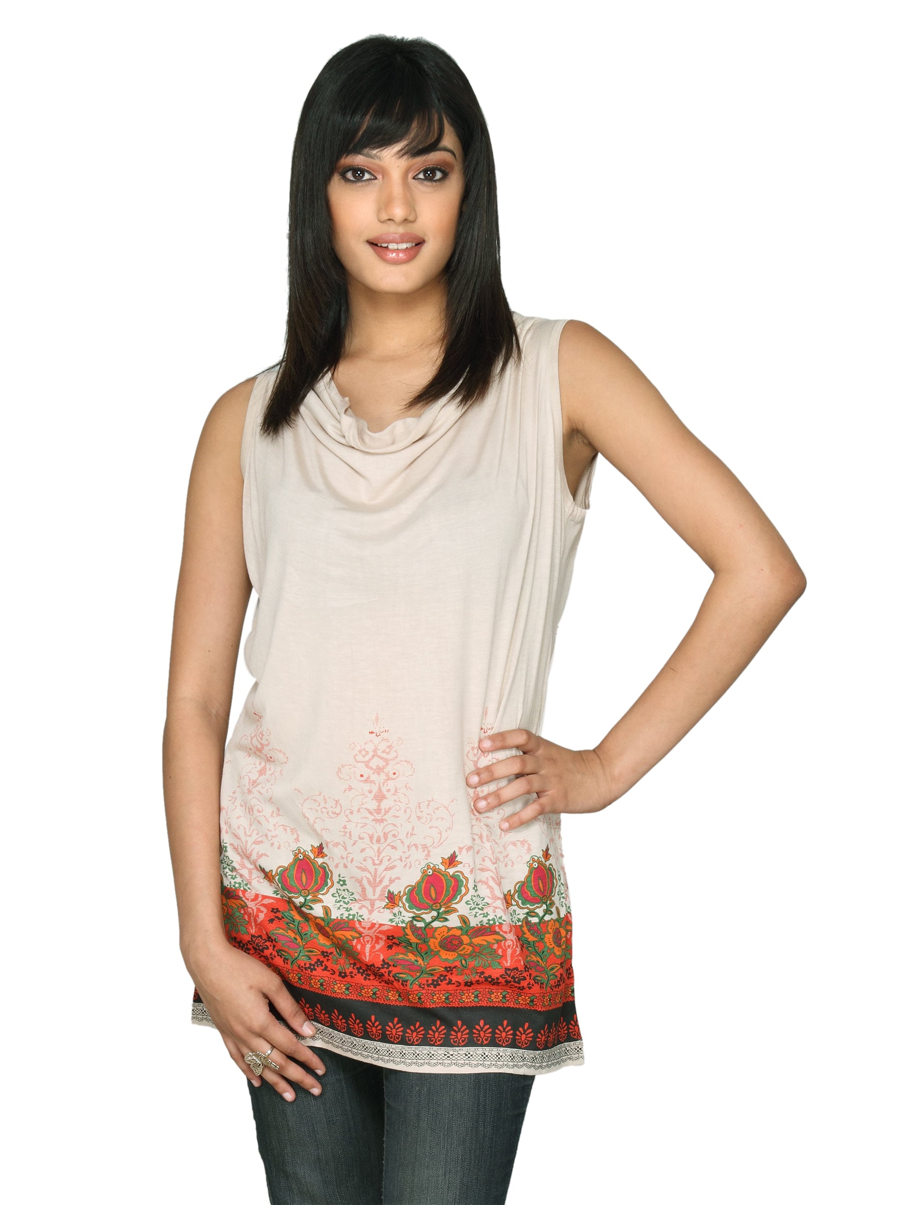 Scullers For Her Women Fashion Summer  Beige Top