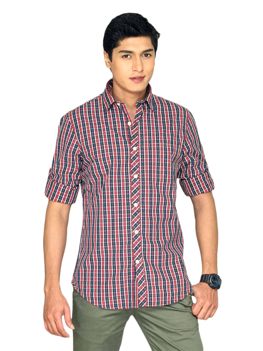 Scullers Men Red Check Shirt