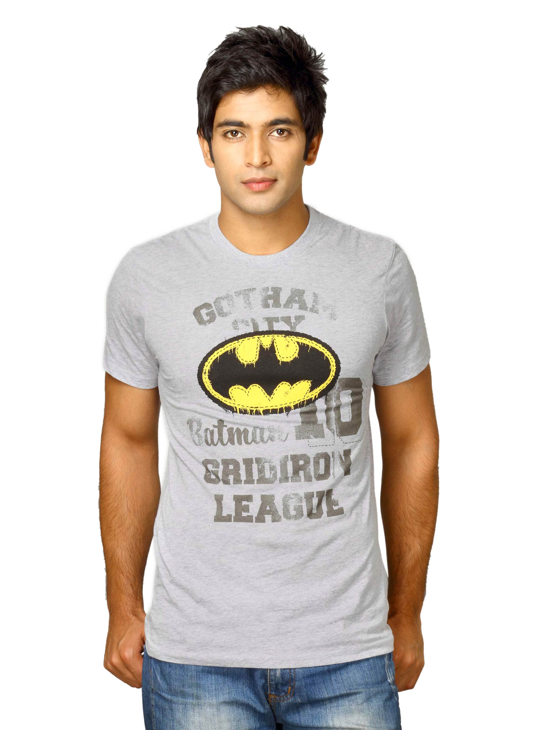 Batman Men's Applique Grey Heather T-shirt