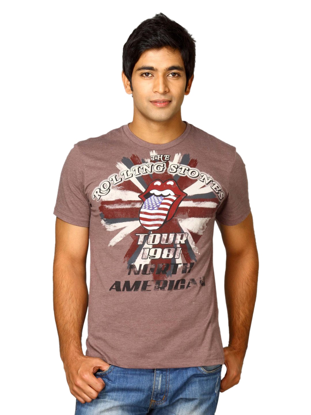 Rolling Stone Men's North American Brown Melange T-shirt