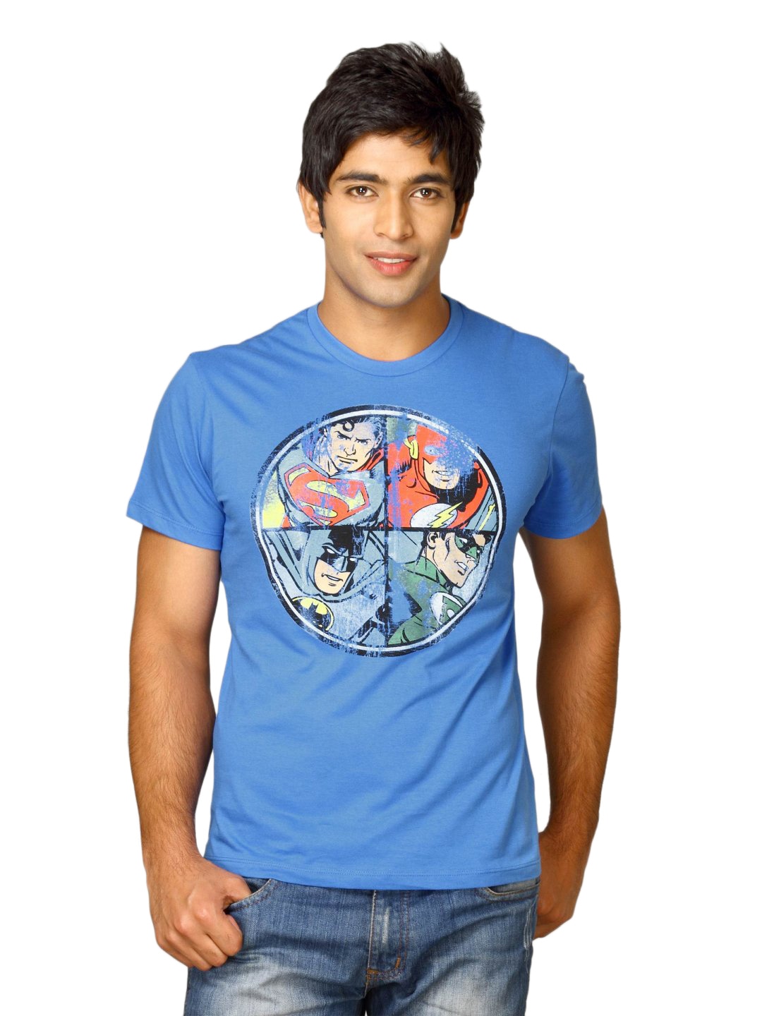 DC Comics Men's Dist Royal Blue T-shirt