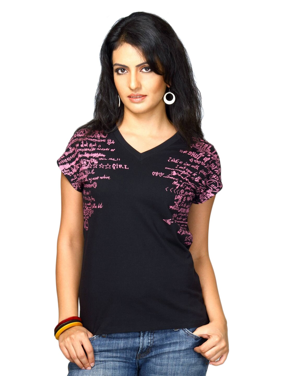 UCB Women Short Sleeve Black Top