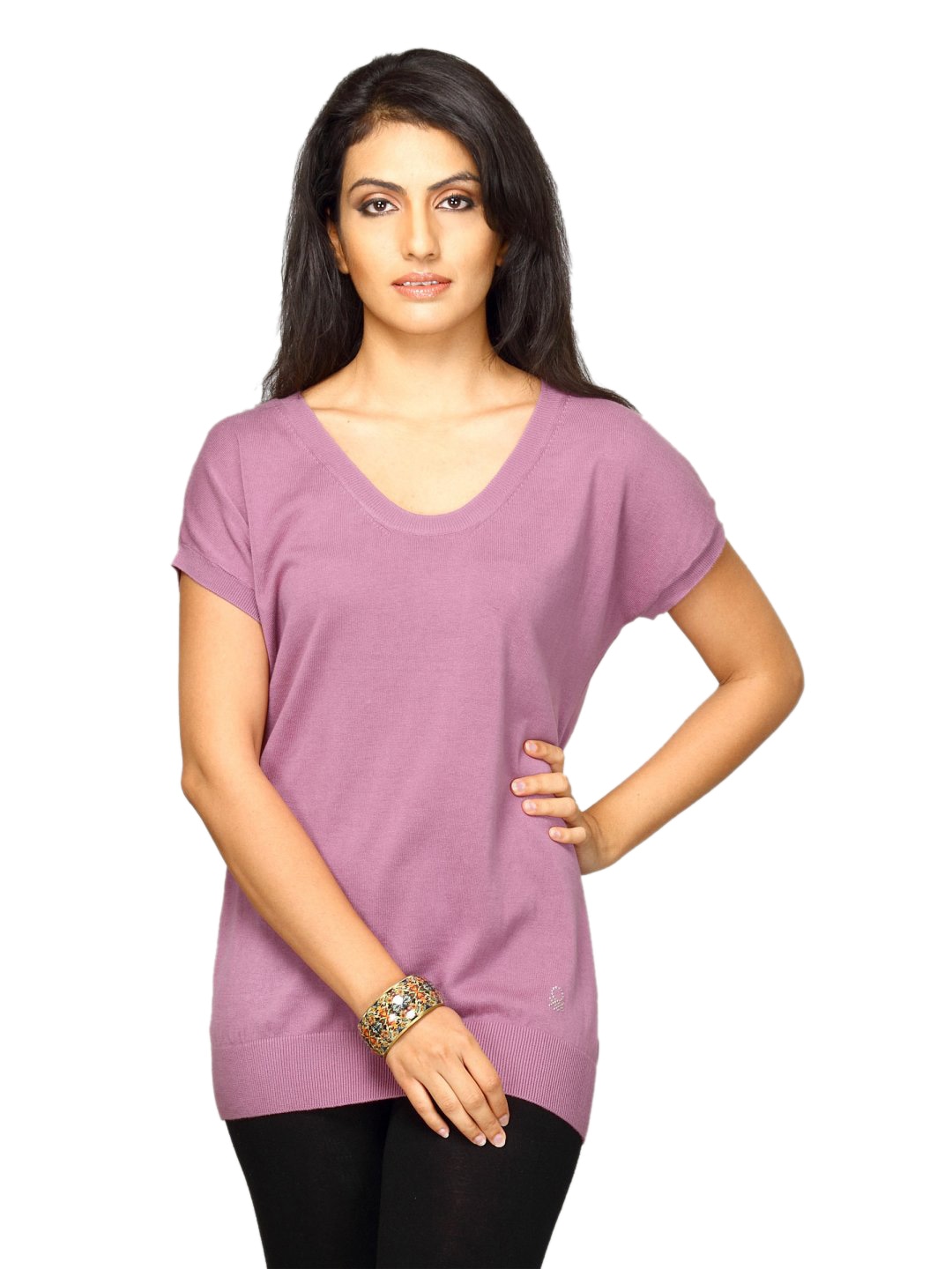 UCB Women's Short Sleeve Round Neck Pink Top