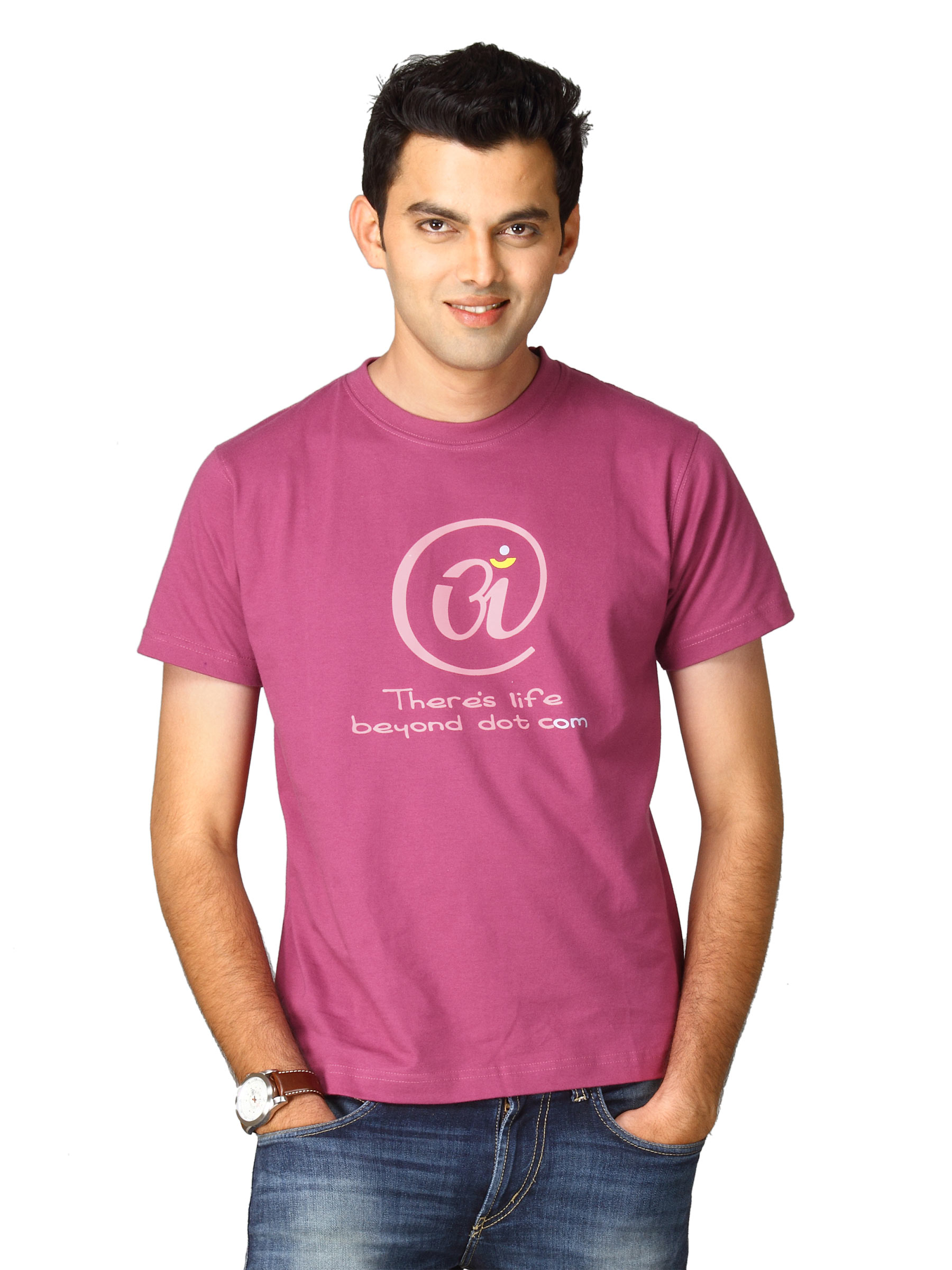 Tantra Men's Dot Com Maroon T-shirt