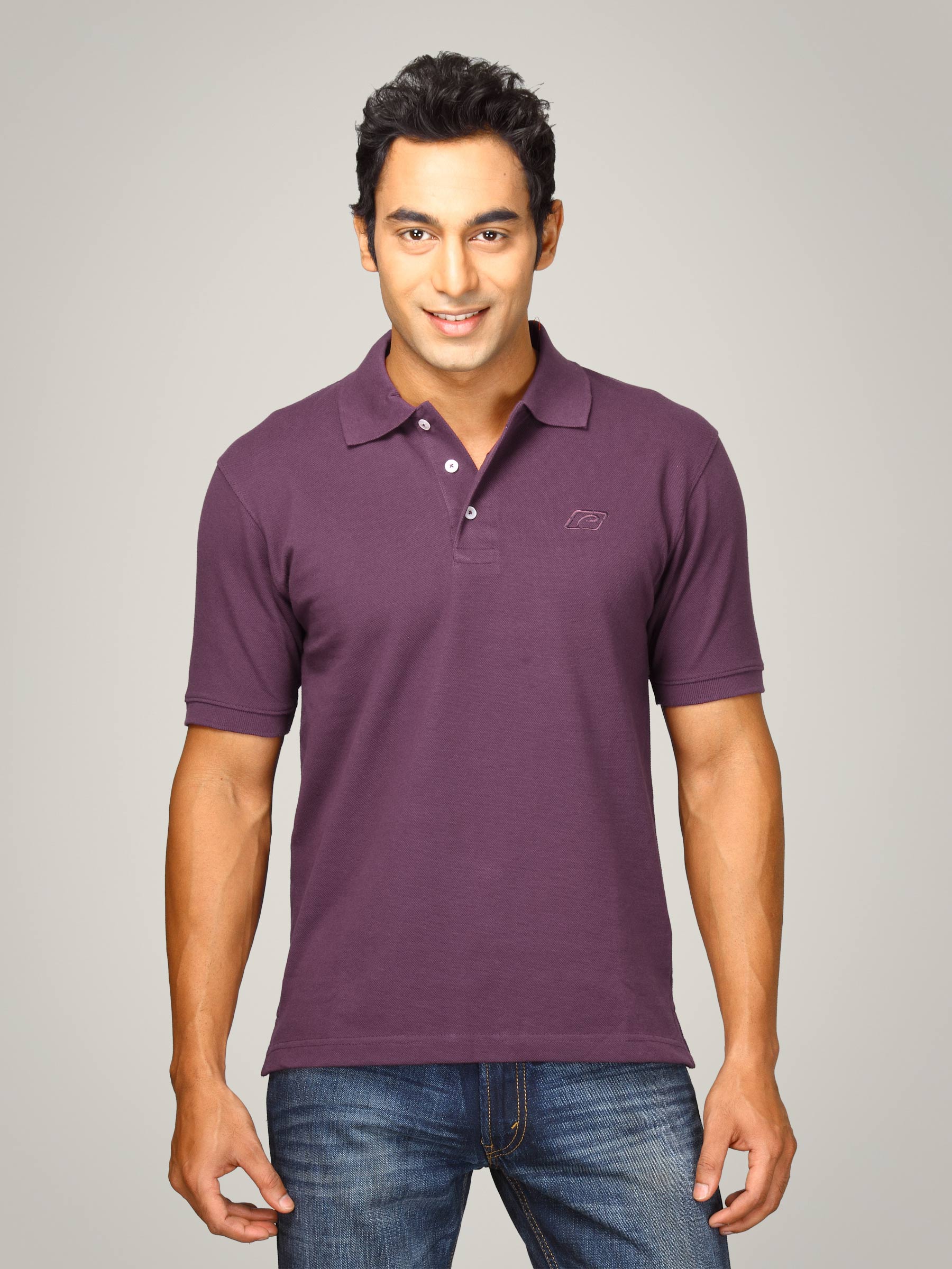 Proline Men Purple Polo T-shirt