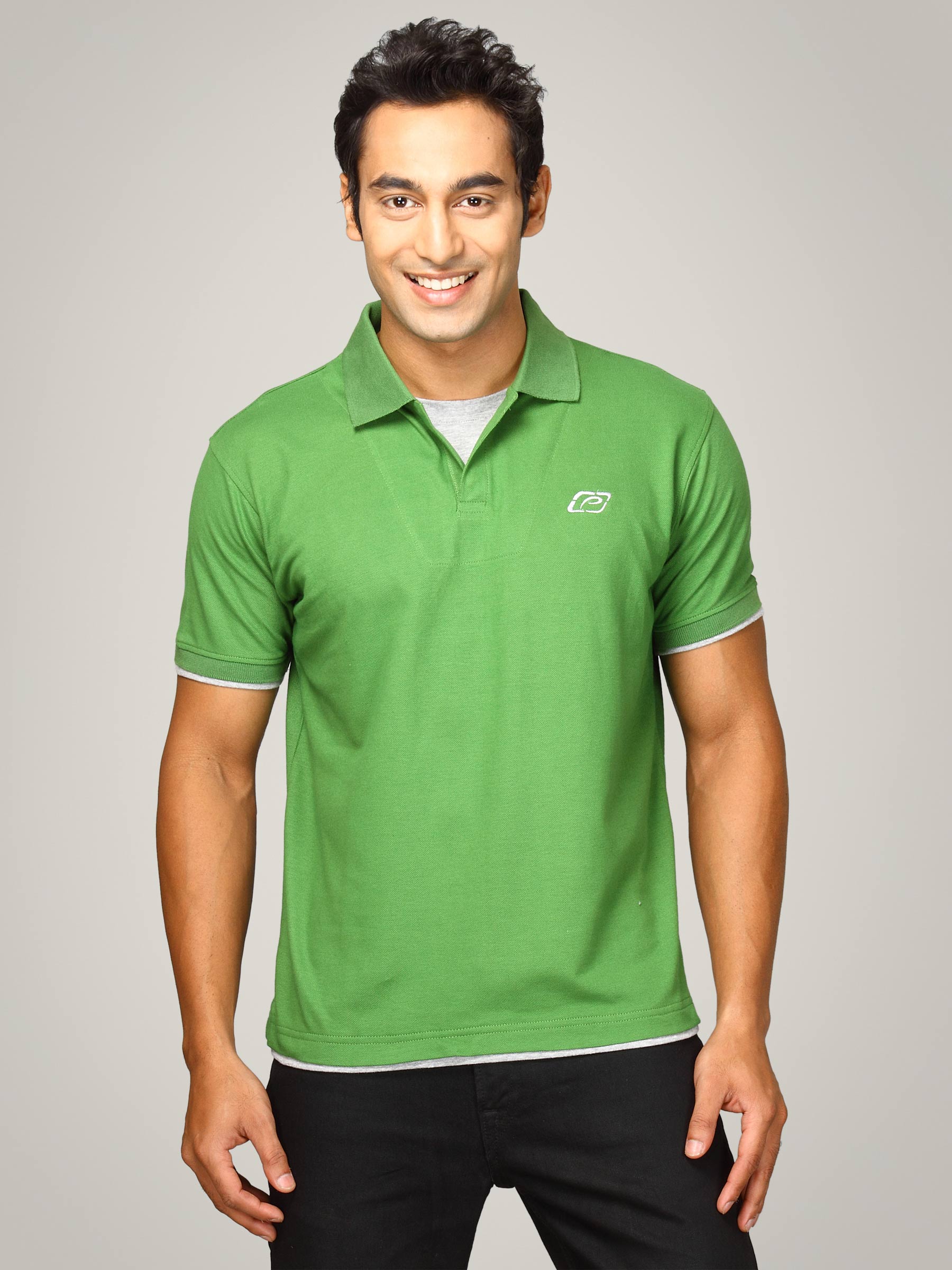 Proline Men Green Polo T-shirt
