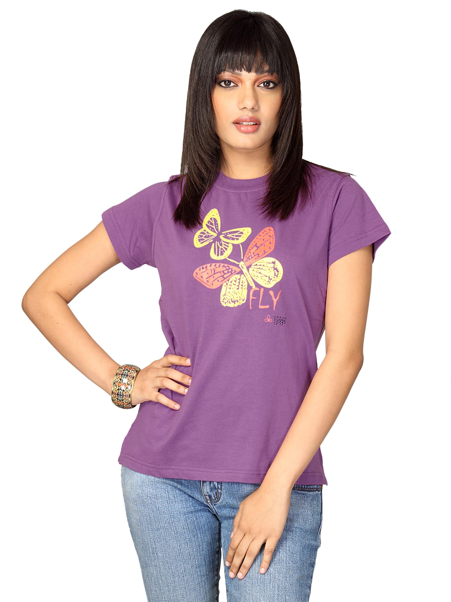 Urban Yoga Women's Fly Purple T-shirt