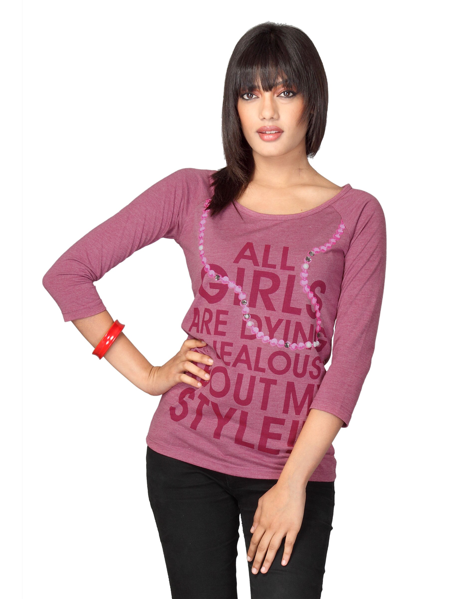 Jealous 21 Women's All Girls Dying Jealousy Pink Top